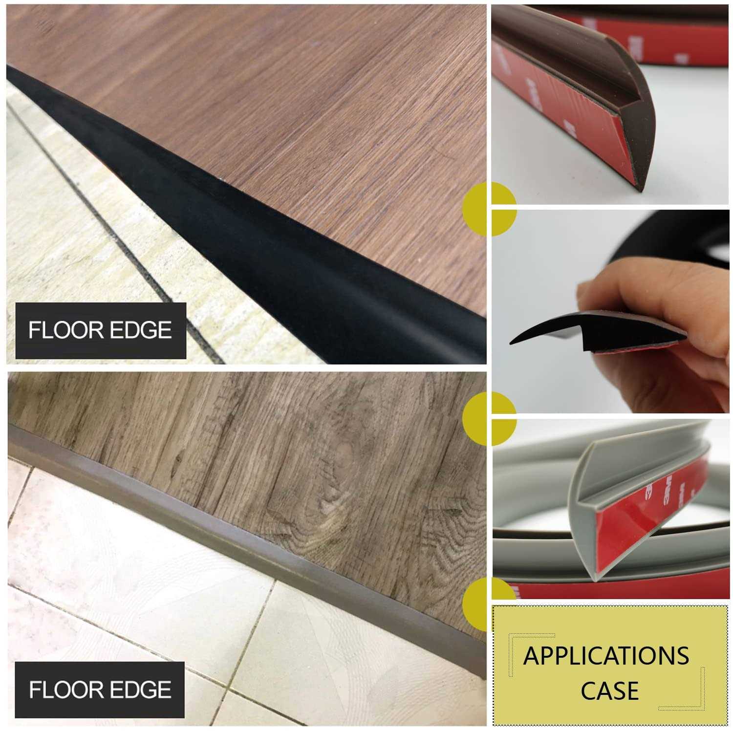 ZEYUE 6.56 FT PVC Carpet & Floor Edging Trim Strip-Threshold Transition Strips-Self Adhesive-Suitable for Threshold Transitions with a Height Less - Cheap Fitting