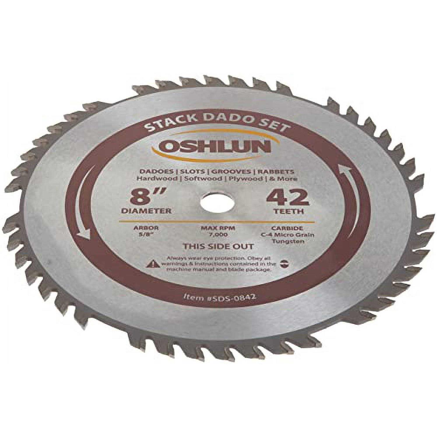 Oshlun Sds-0842 8-Inch 42 Tooth Stack Dado Set with 5/8-Inch Arbor - Cheap Fitting