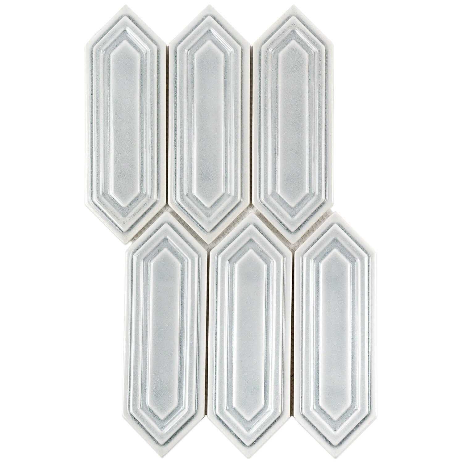 Delphi Hexagon 3 x 9 Straight Edge Ceramic Mosaic Sheet Tile Ivy Hill Tile - Cheap Fitting