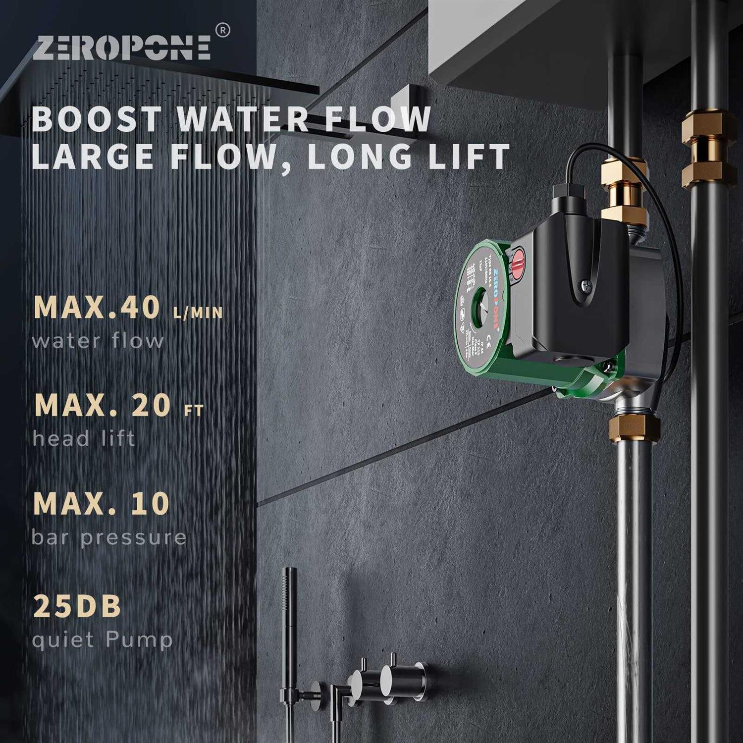 ZeroPone Hot Water Recirculating Pump 93W Water Circulator Pump NPT 3/4 w/NPT 1/2 Adapter - Cheap Fitting