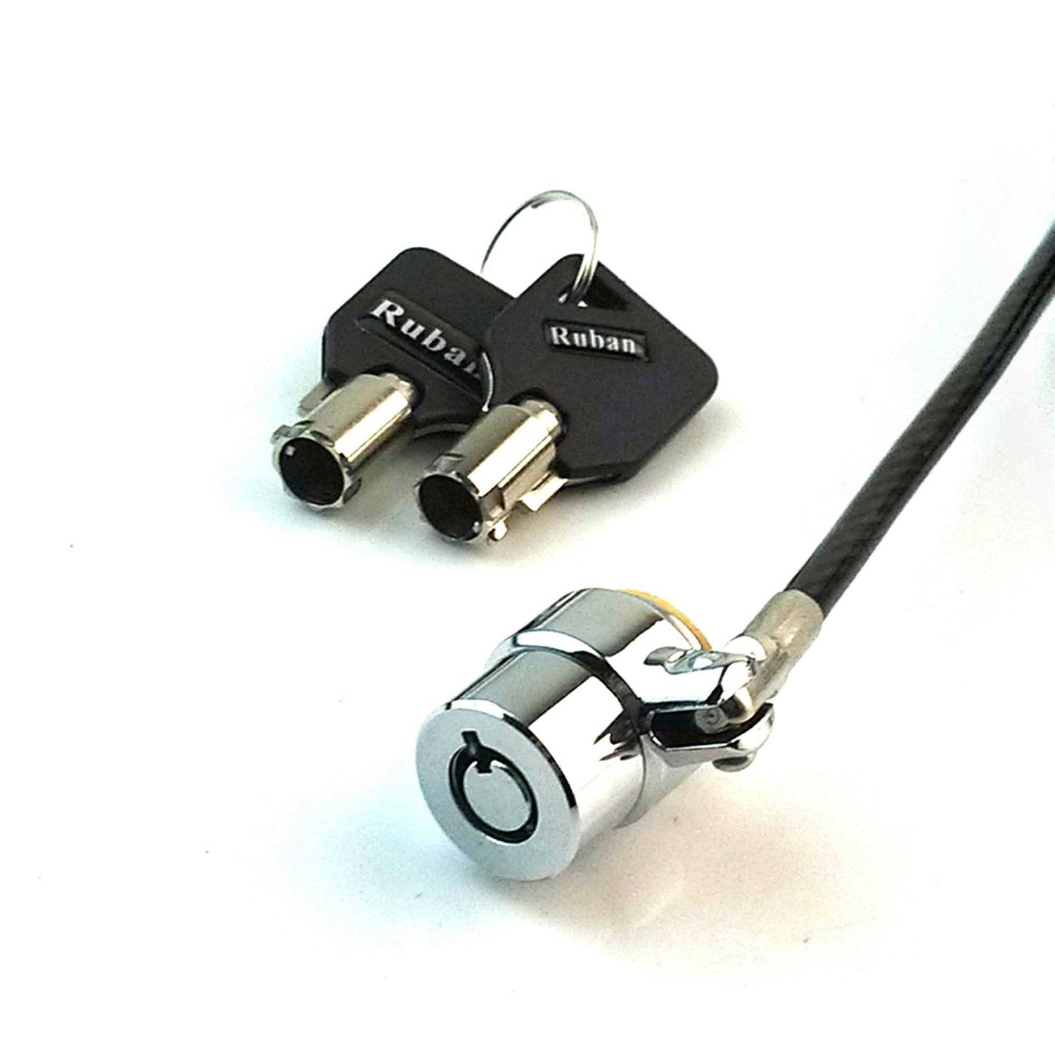 RUBAN Notebook Lock and Security Cable Two Keys 6.2 Foot only fit Security Slot - Cheap Fitting