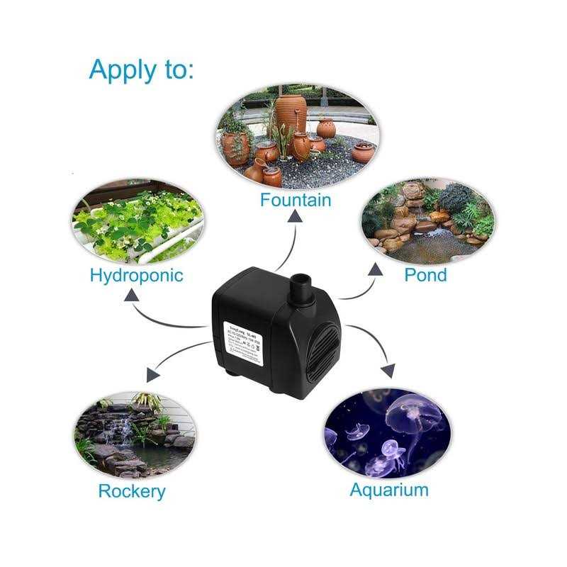 SongLong Submersible Pump 400GPH Ultra Quiet with Dry Burning Protection 6.5ft High Lift for Fountains - Cheap Fitting