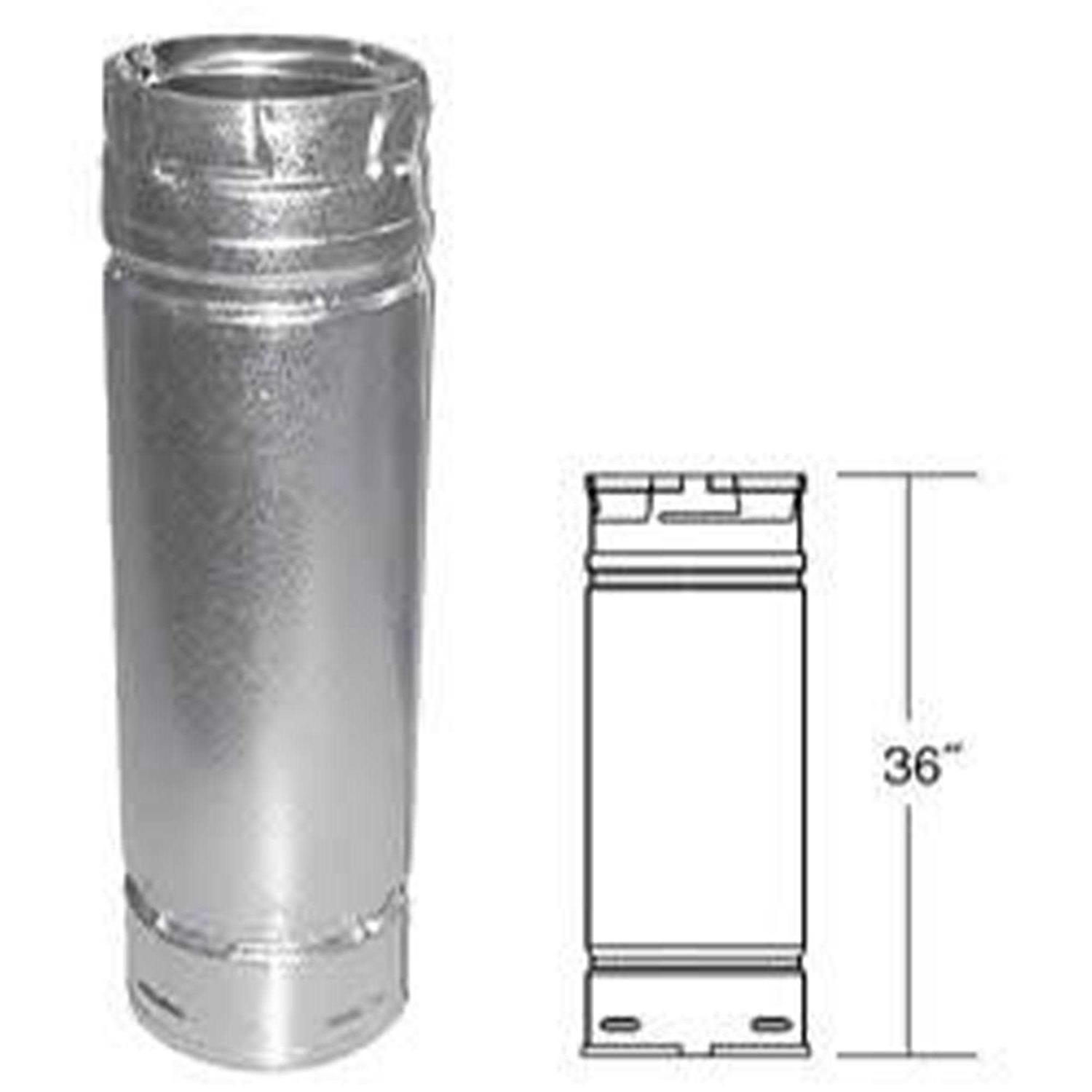 DuraVent PelletVent Double Wall Straight Stove Pipe - Cheap Fitting