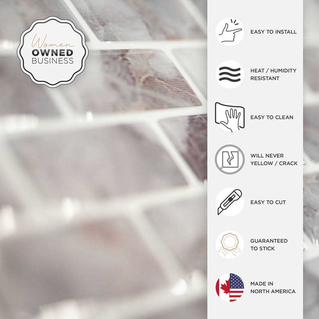 Smart Tiles Mandolia Acosta Gray 9.94 in. x 9.92 in. Vinyl Peel and Stick Tile - Cheap Fitting