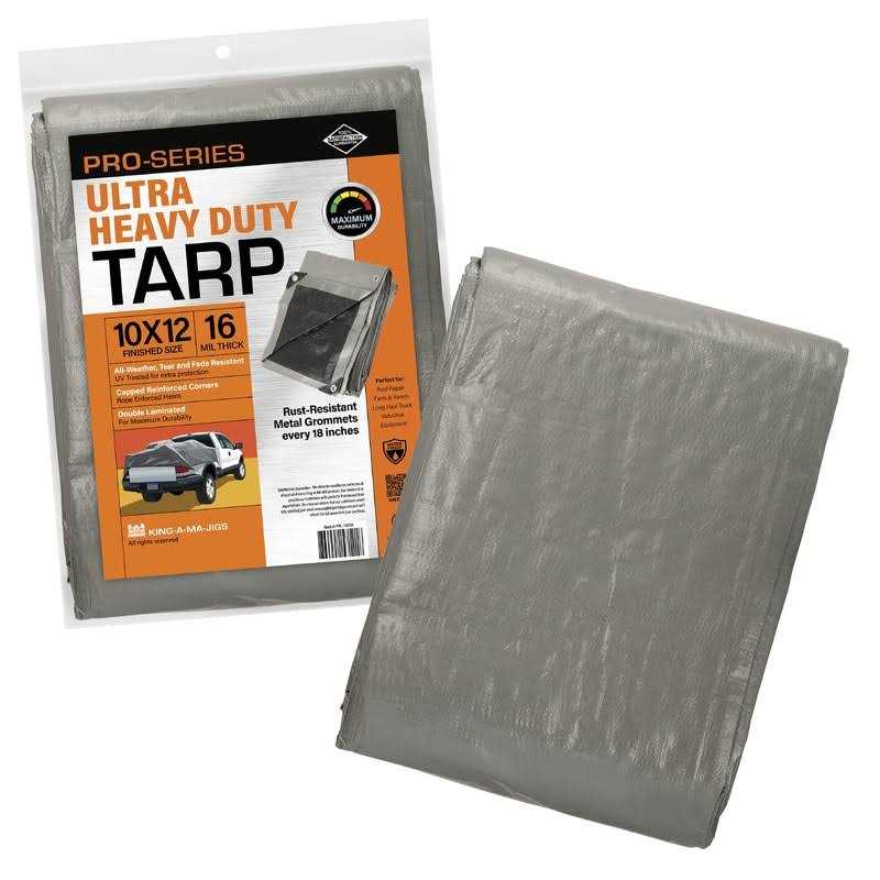 KING-A-MA-JIGS Heavy Duty Tarp 10 Mil Thick - Cheap Fitting