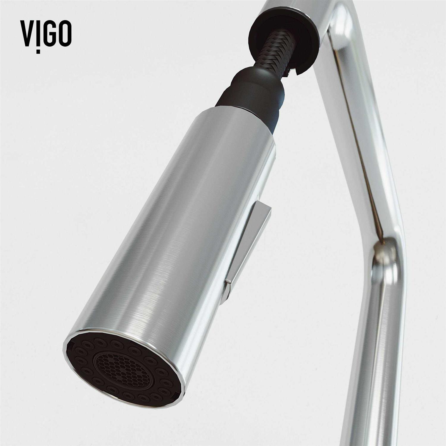 VIGO Parsons Stainless Steel Single Handle Pull-Down Kitchen Faucet VG02031ST - Cheap Fitting
