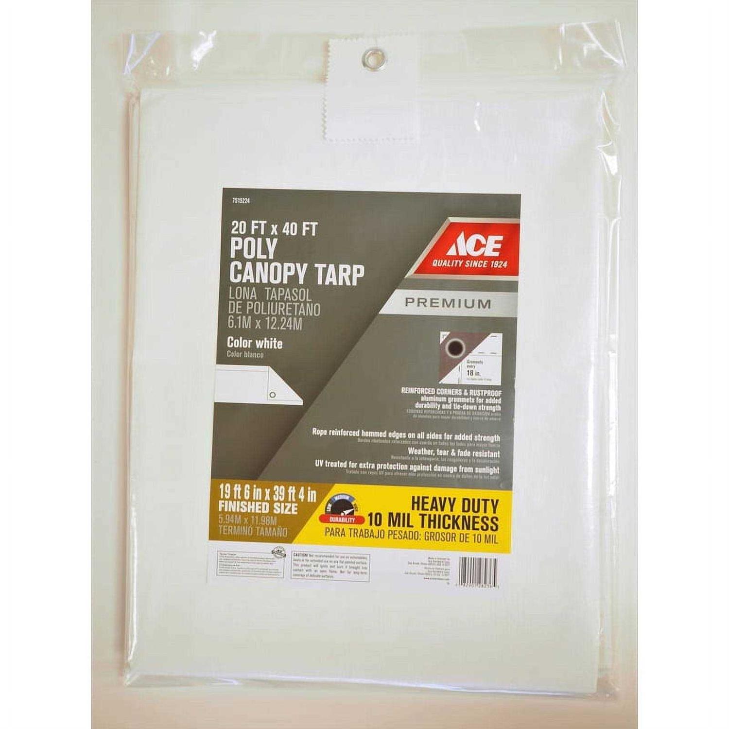 Ace 20 ft. L Heavy Duty Polyethylene Canopy Tarp White - Cheap Fitting