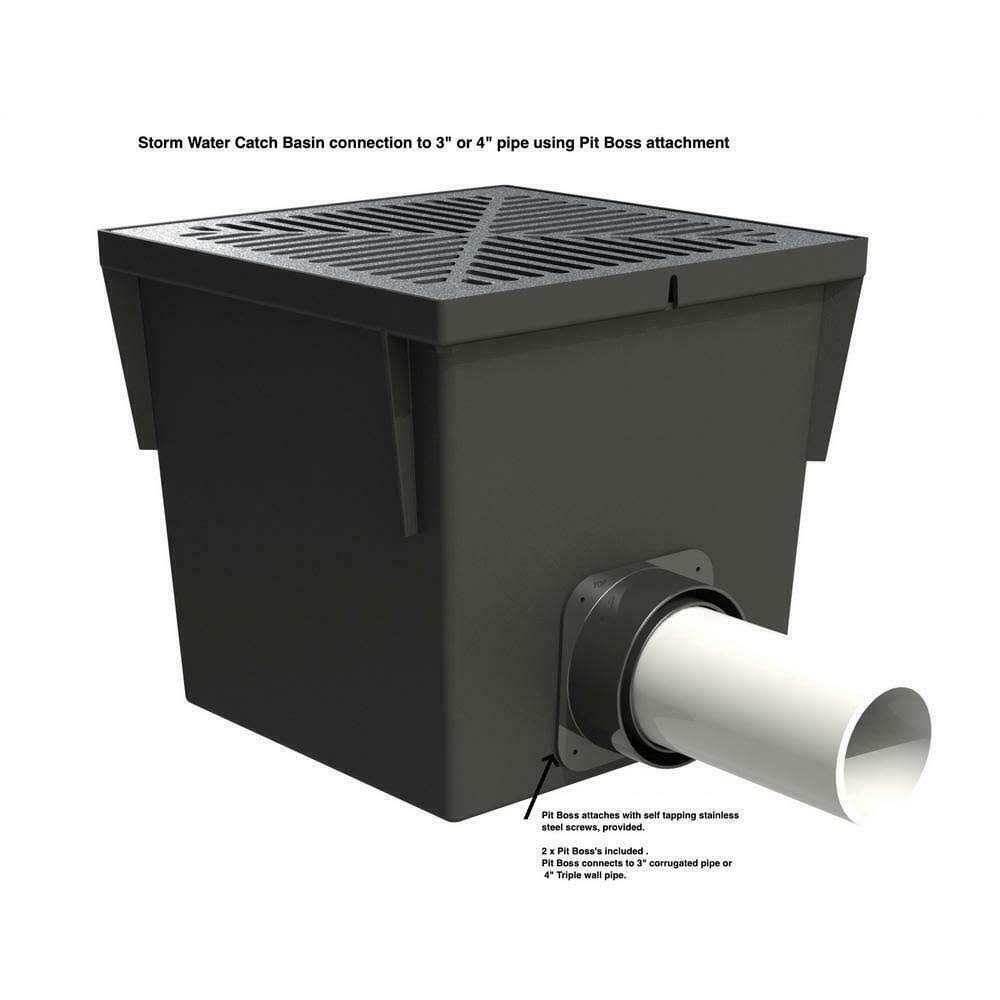 U.S. Trench Drain Storm Water Pit/Catch Basin 18 in. Galvanized Steel Grate 80072G - Cheap Fitting
