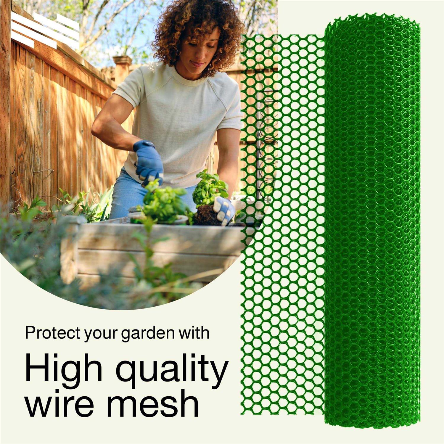 MAPORCH Black Plastic Wire Mesh Fence 15.7IN x 10FT Roll - Cheap Fitting