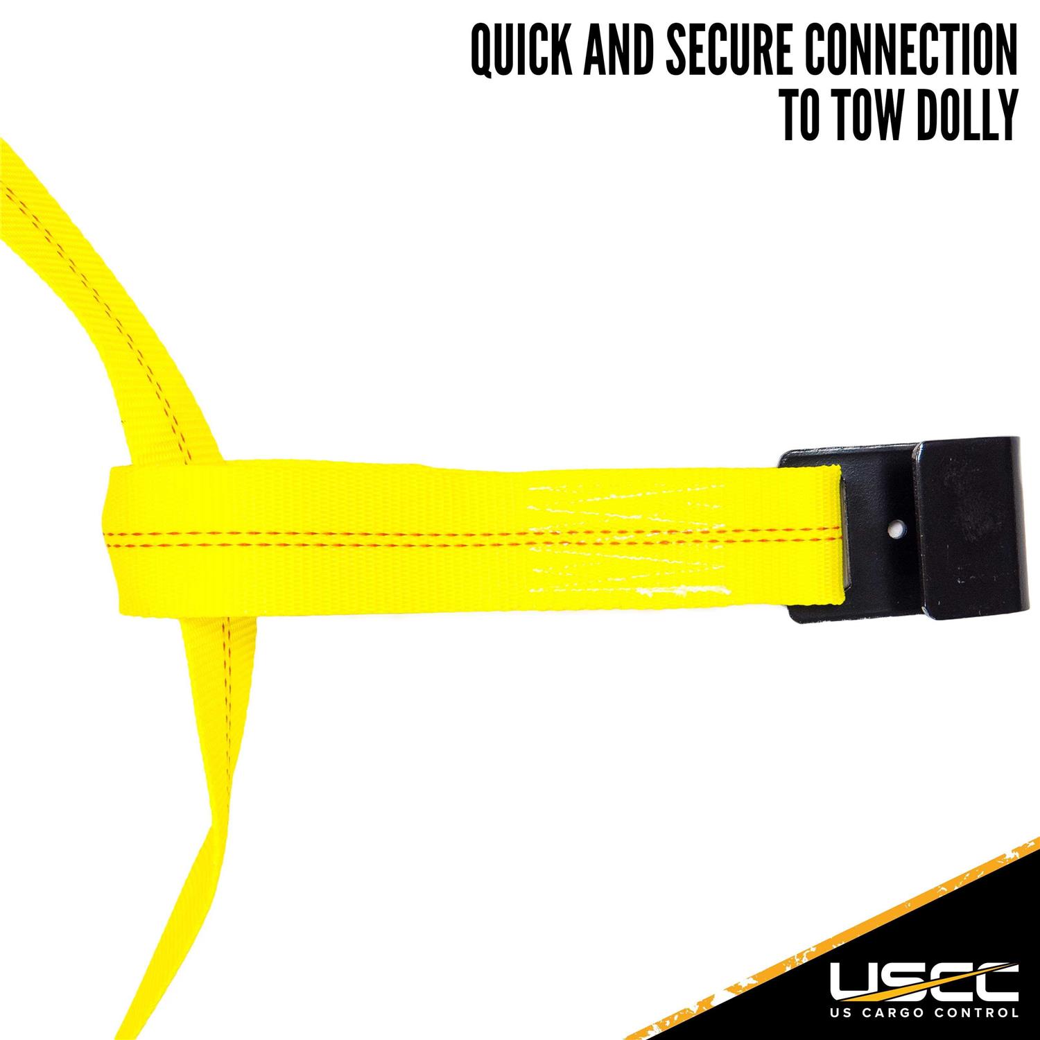 US Cargo Control Yellow Adjustable Tow Dolly Strap Top Strap and Hook - Cheap Fitting