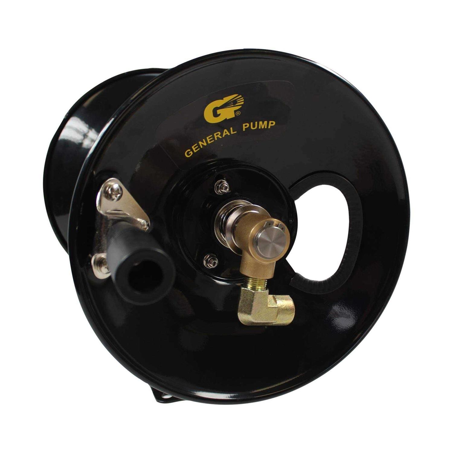General Pump D30002 3/8 x Steel Hose Reel with Swivel Arm and Mounting - Cheap Fitting