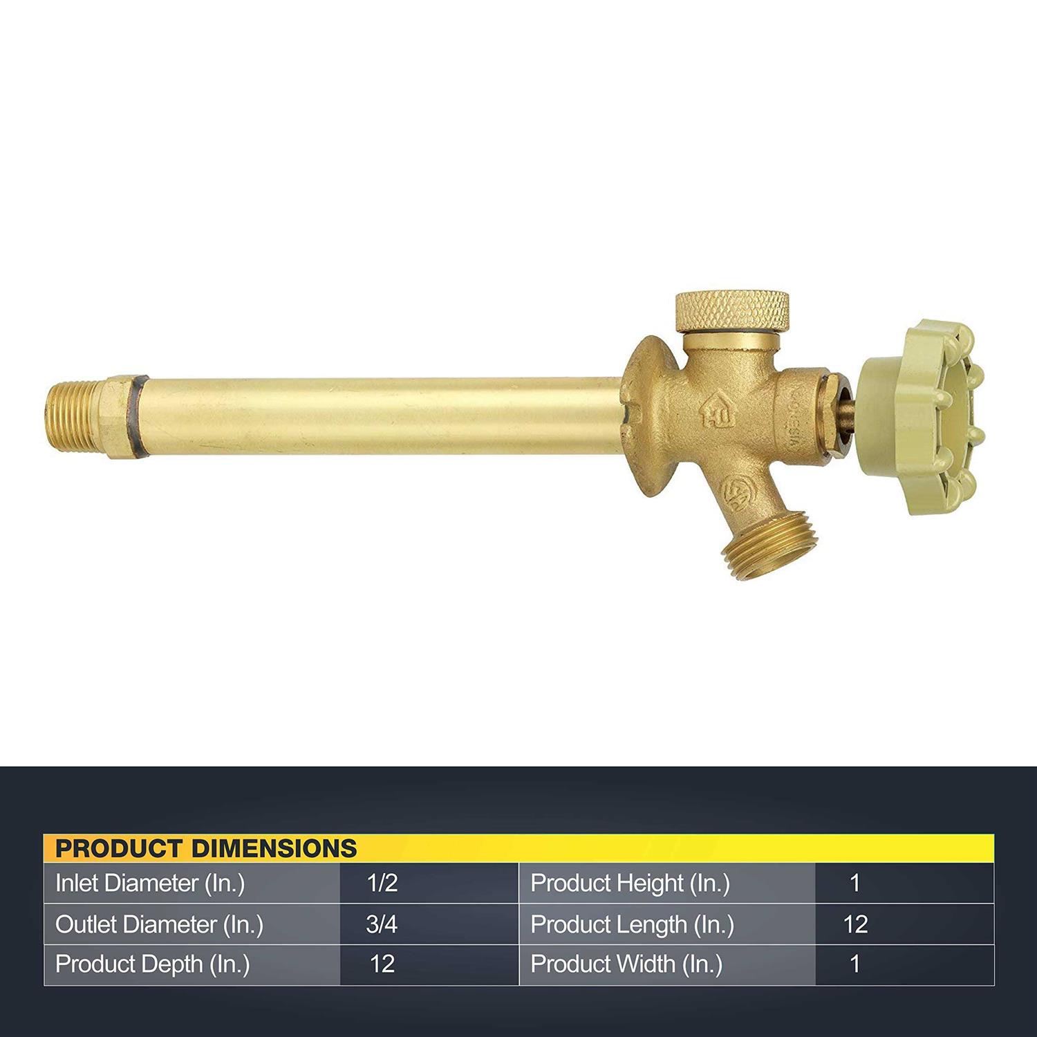 Homewerks Vff-asp-c19pa Anti-Siphon Frost Free Sillcock, 1/2-Inch Male Thread or 1/2-Inch Solder - Cheap Fitting