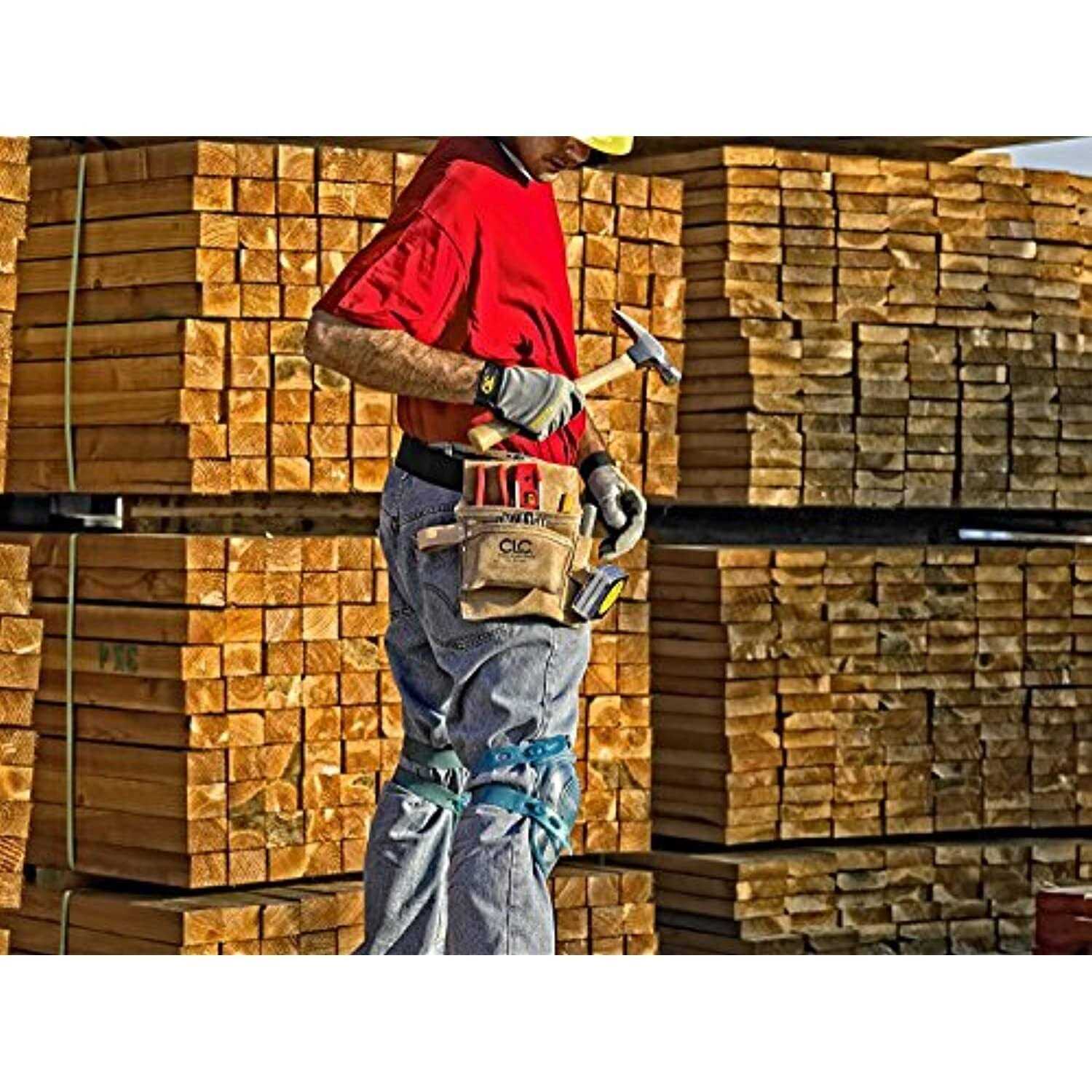 CLC 3-Pocket Suede Leather Nail & Tool Bag with Belt IPK489X - Cheap Fitting