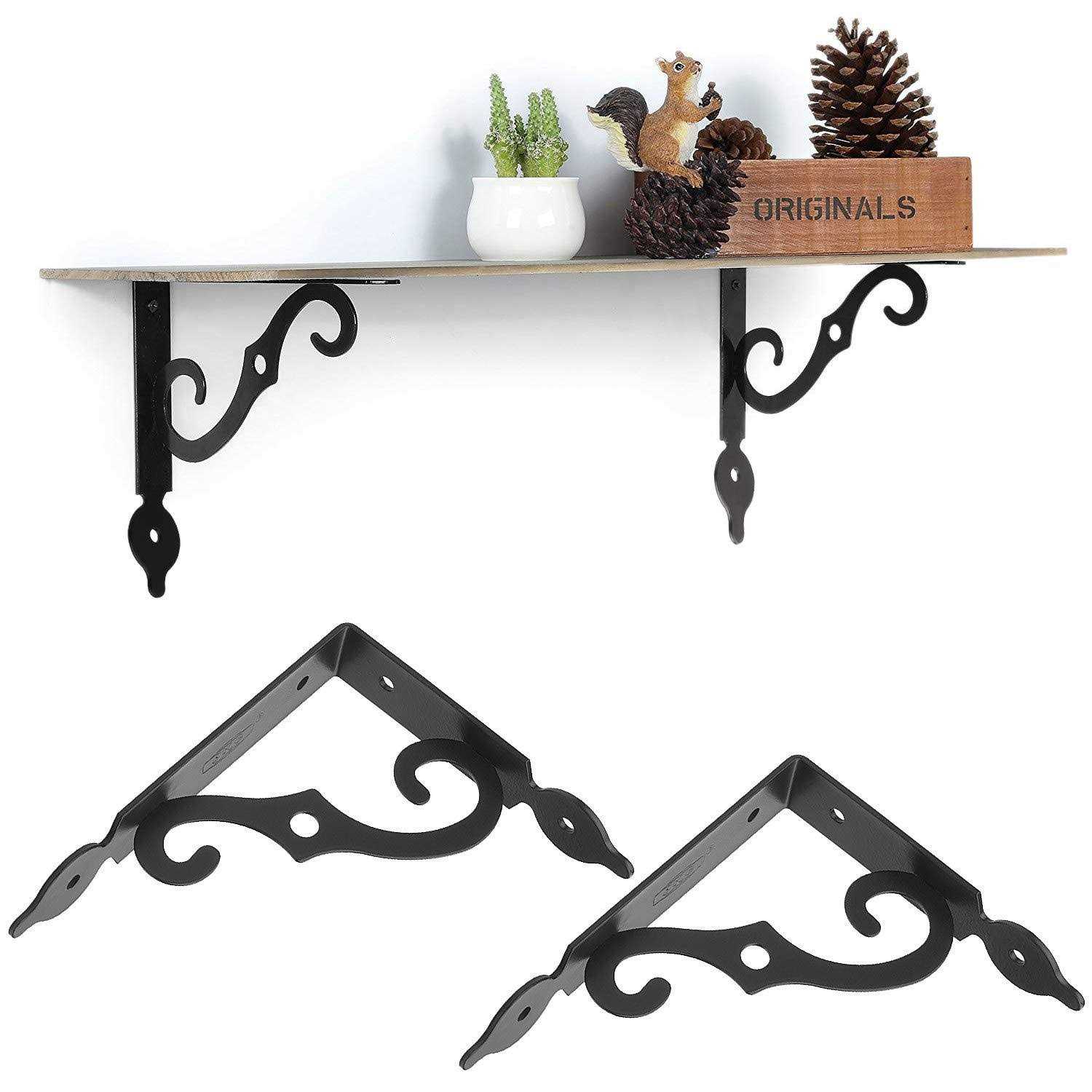 Acrux7 12 Pack Shelf Brackets Thicken Iron Corner Brace Shelf Support Heavy - Cheap Fitting