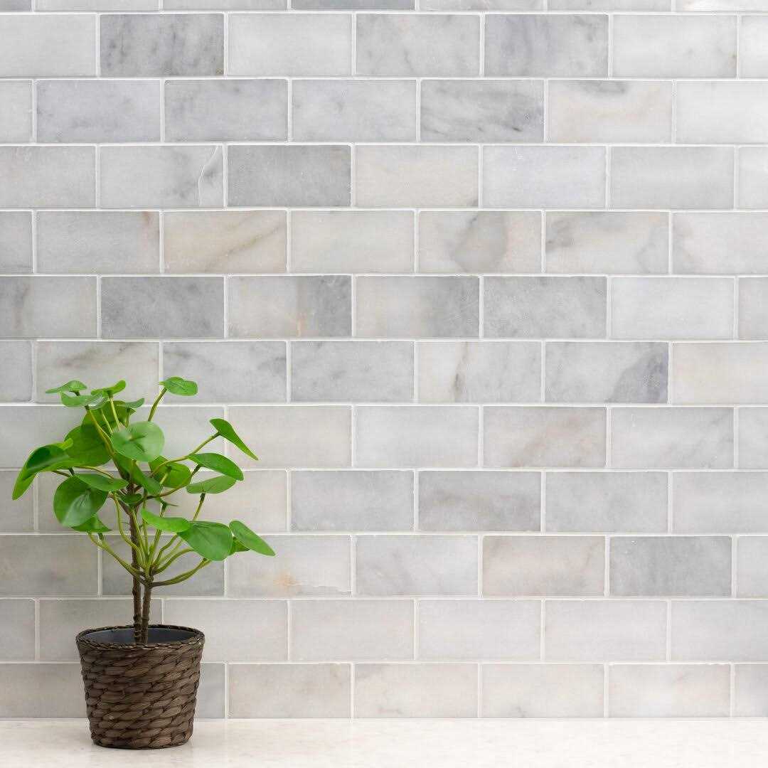 Greecian White 3 x 6 Polished Marble Subway Tile MSI - Cheap Fitting