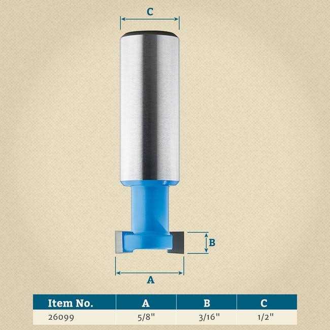 Rockler T-Slot Cutter Router Bit 5/8 Dia x 3/16 H x 1/2 Shank - Cheap Fitting