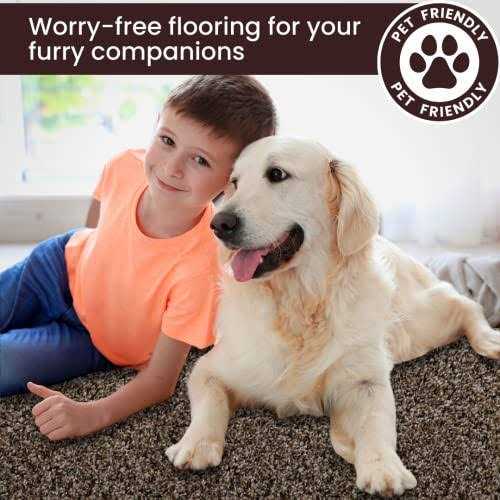 Smart Squares The SIMPLE FLOORING SOLUTION Smart Squares Premium Soft Padded Carpet Tiles 18×18 Inch Seamless Appearance Peel - Cheap Fitting