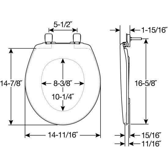 Bemis Round Slow Close Closed Front Plastic Toilet Seat - Cheap Fitting