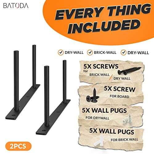 BATODA Heavy Duty Floating Shelf Bracket – Solid Steel Blind Shelf Supports - Cheap Fitting