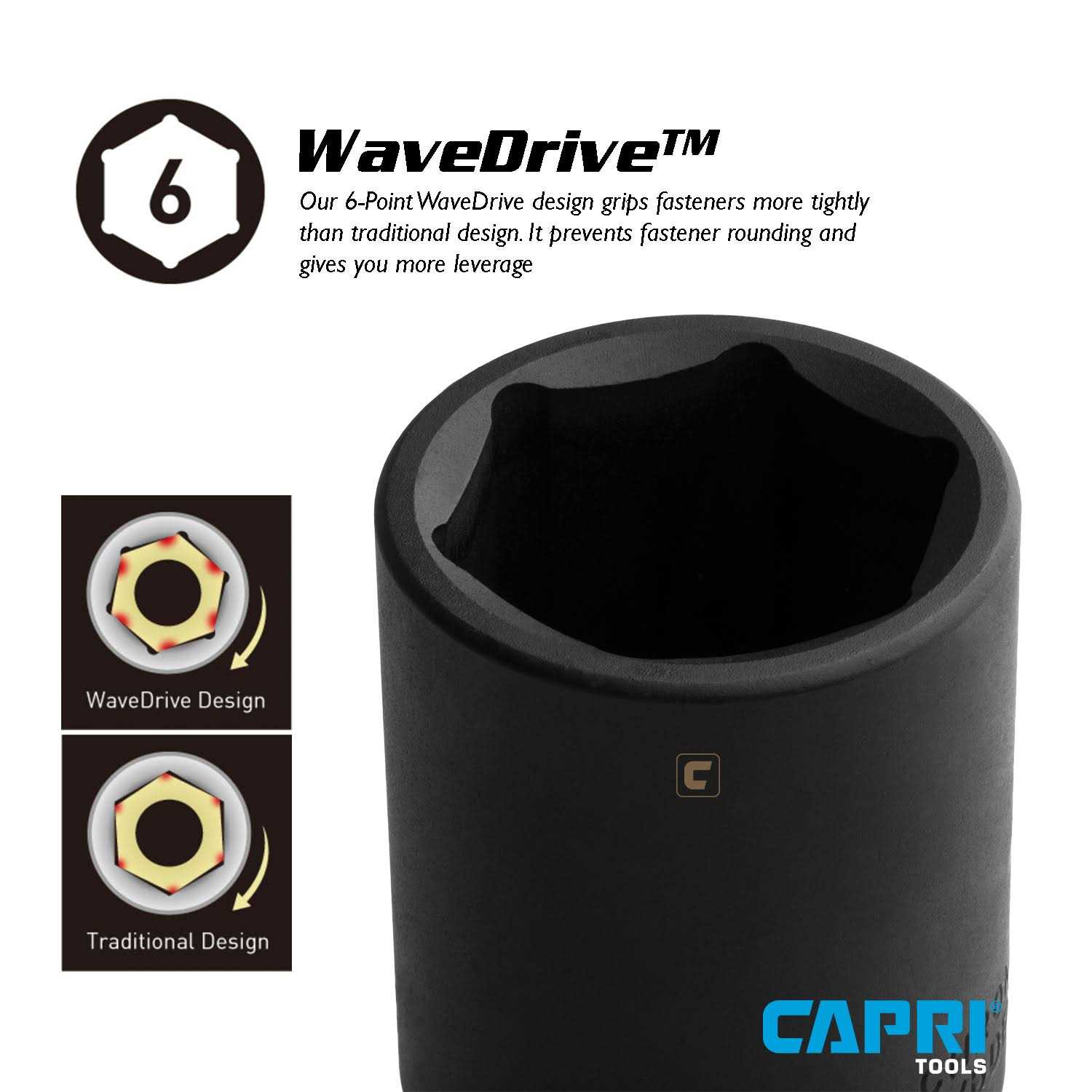 Capri Tools 1/2 in Drive 6-Point Metric Deep Impact Socket - Cheap Fitting