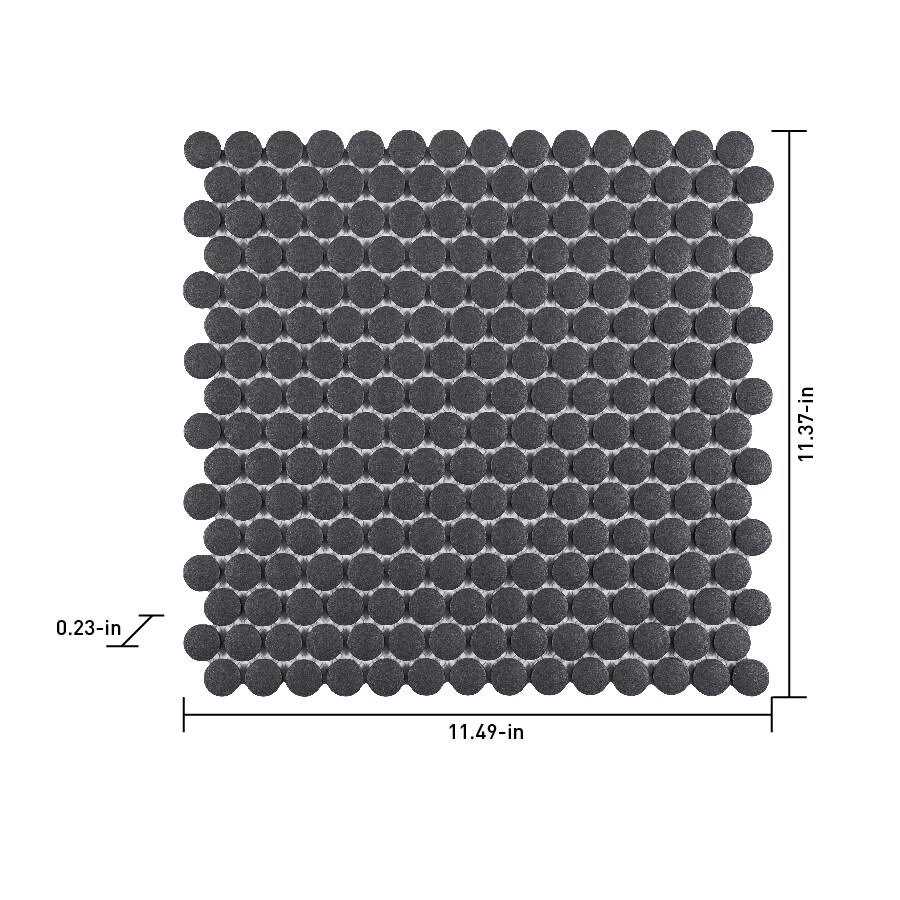 Satori Hudson Carbon Matte 12-in x 12-in Unglazed Porcelain Penny Round Floor and Wall Tile 1001-0187-1 - Cheap Fitting