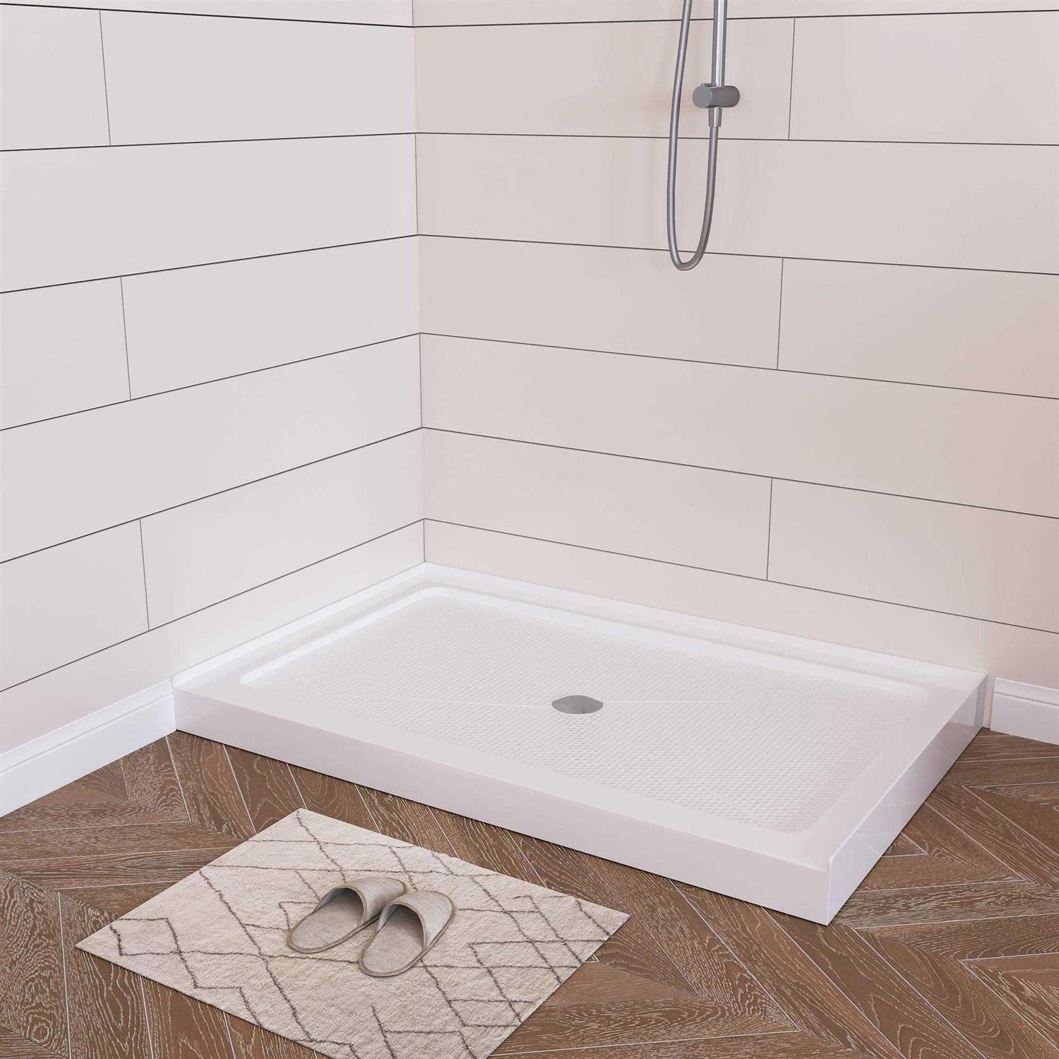 DeerValley DV-1SB0107 48X 30 Shower Base in White with Single Threshold and Center Drain - Cheap Fitting