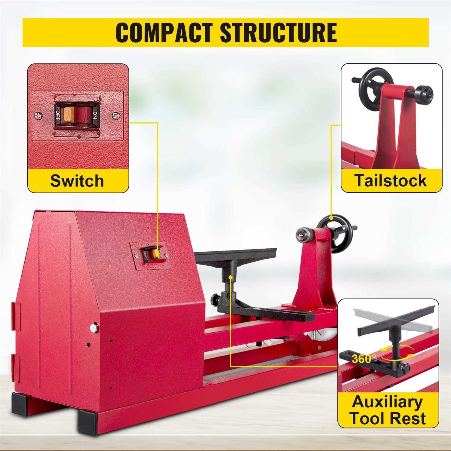 VEVOR Benchtop Wood Lathe Power Wood Lathe 14 x 20 Small Lathe Variable Speed MGCCMC500MMS0V85OV1 - Cheap Fitting