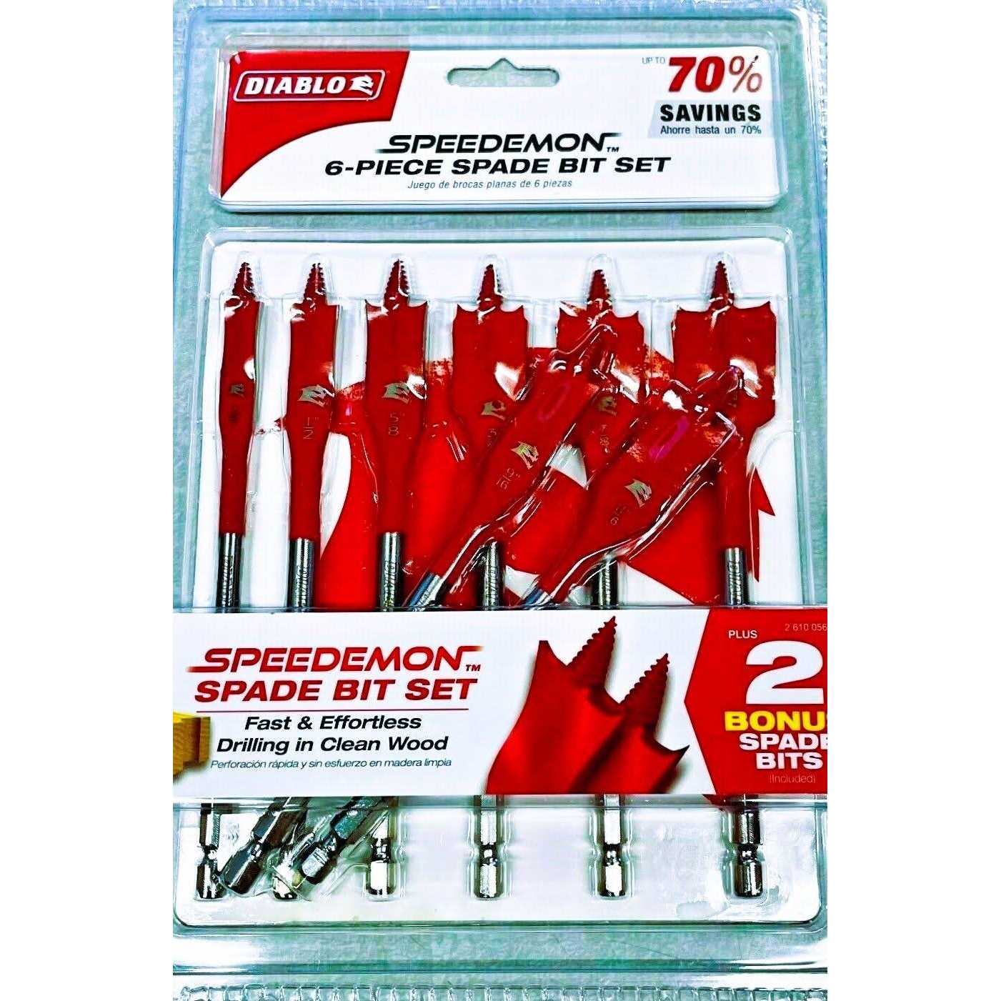 Diablo 6+2 pc SPEEDemon Spade Bit Set - Cheap Fitting