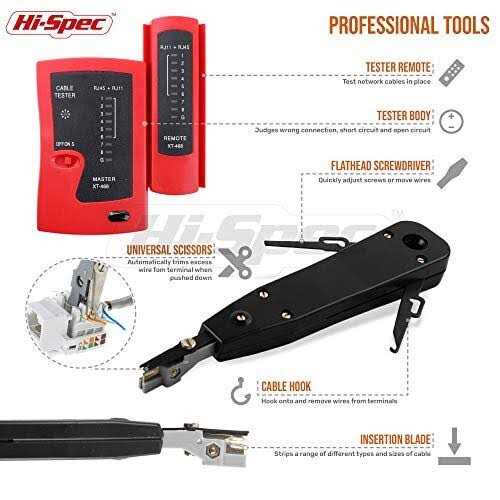 Hi-Spec 9pc Network Cable Tester Tool Kit Set for CAT5 - Cheap Fitting