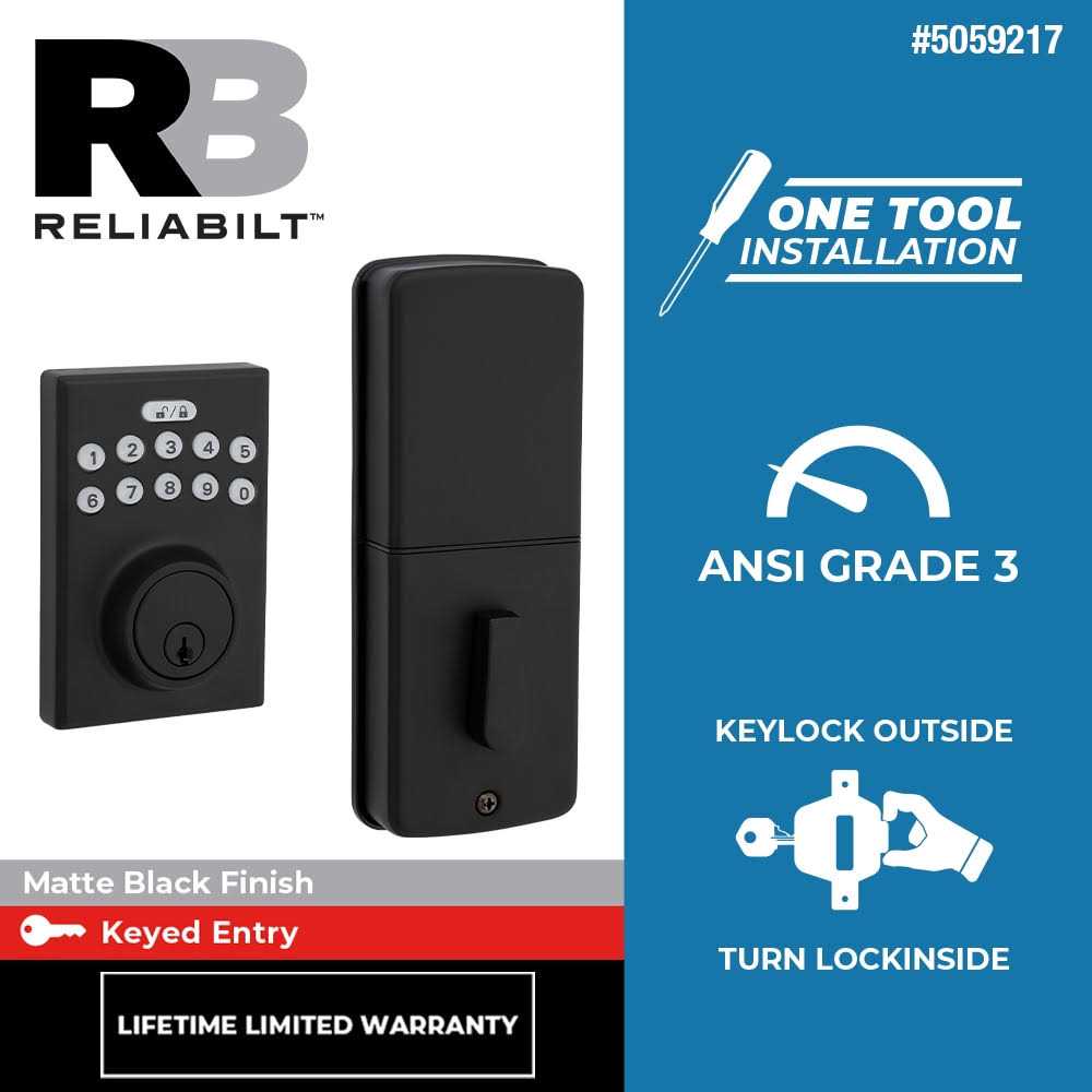 RELIABILT Bragg Single Cylinder Electronic Deadbolt Lighted Keypad 92640 - Cheap Fitting