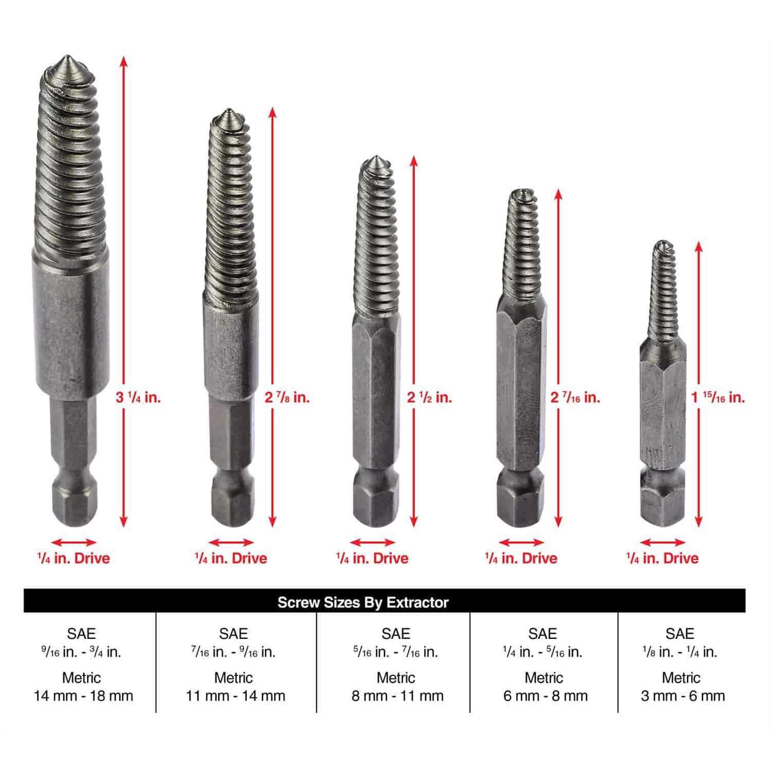 Performance Tool 5-Piece Spiral Power Extractor W2964 - Cheap Fitting