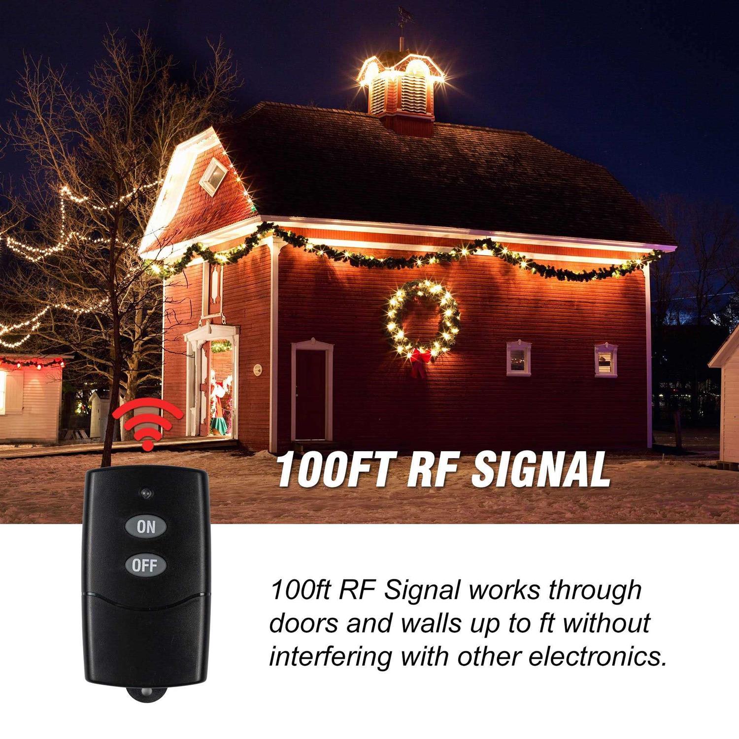 BN-LINK Outdoor Indoor Wireless Remote Control 3-Prong Outlet Weather Proof Heavy Duty 15 AMP Compact 3 Grounded Outlets with Remote 6-inch - Cheap Fitting