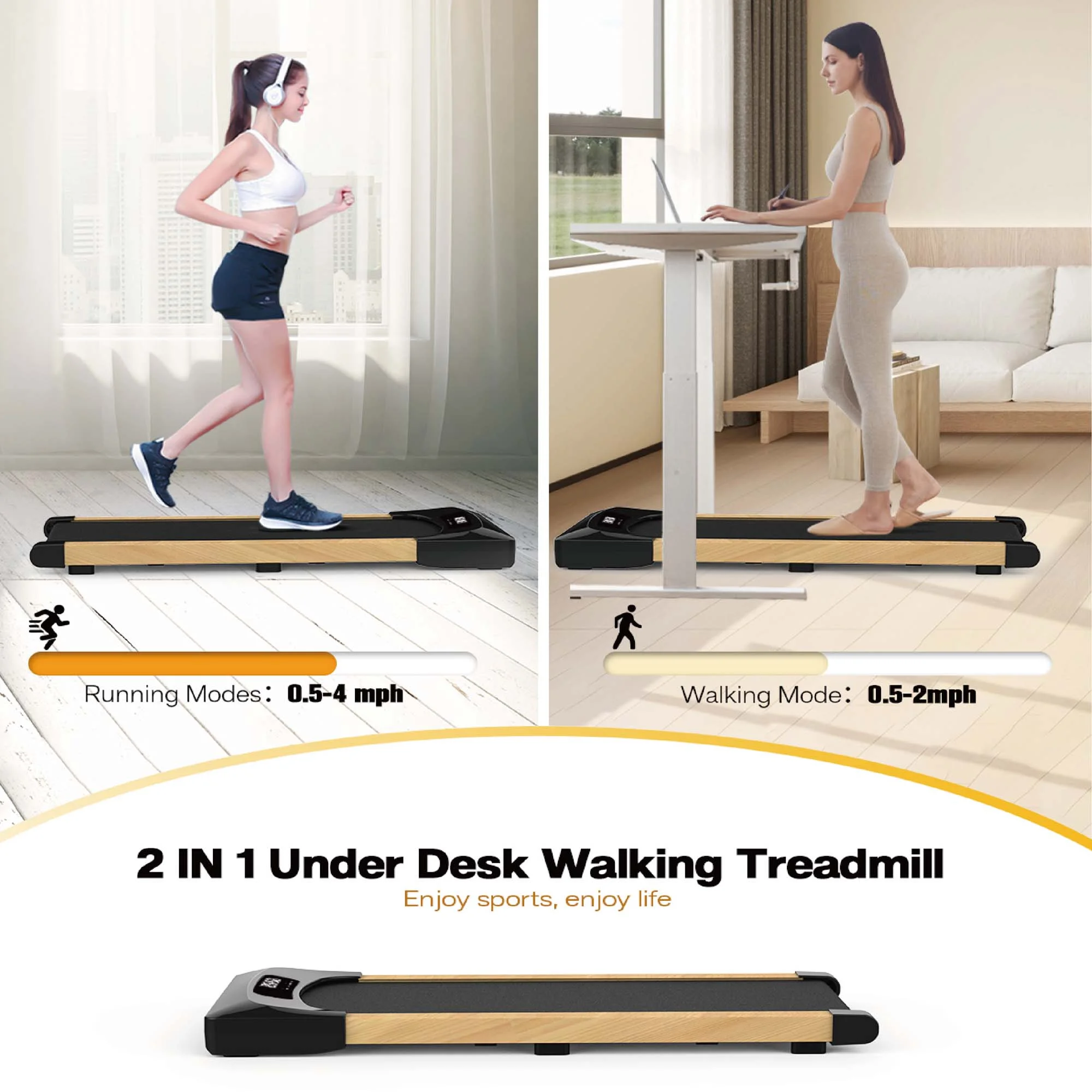 Aukfa Under Desk Treadmill, Slim Walking Pad for Home Office Workout, 245 lb Capacity, 4 mph Speed - Cheap Fitting