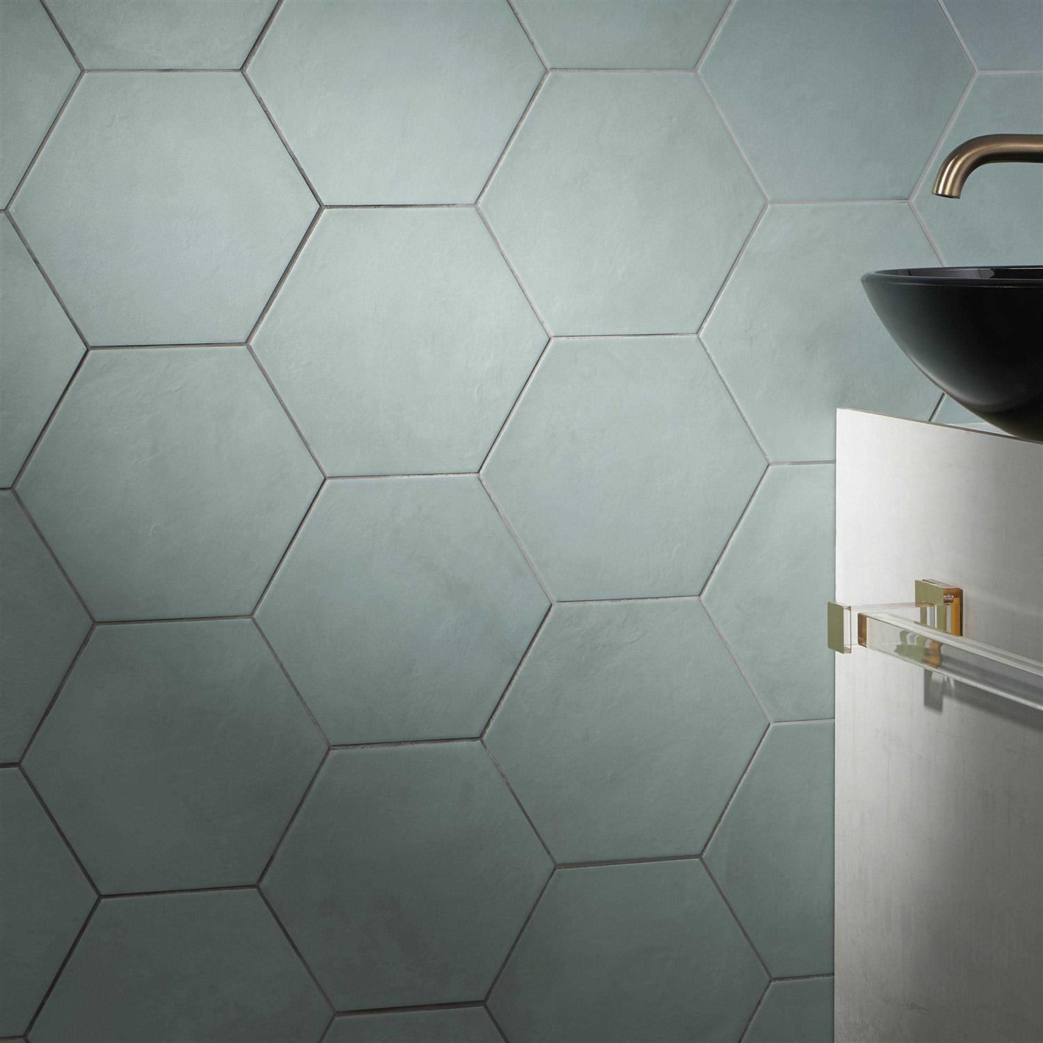 Dash 8.5 in. x 9.84 in. Matte Hexagon Porcelain Floor and Wall Tile Ivy Hill Tile - Cheap Fitting