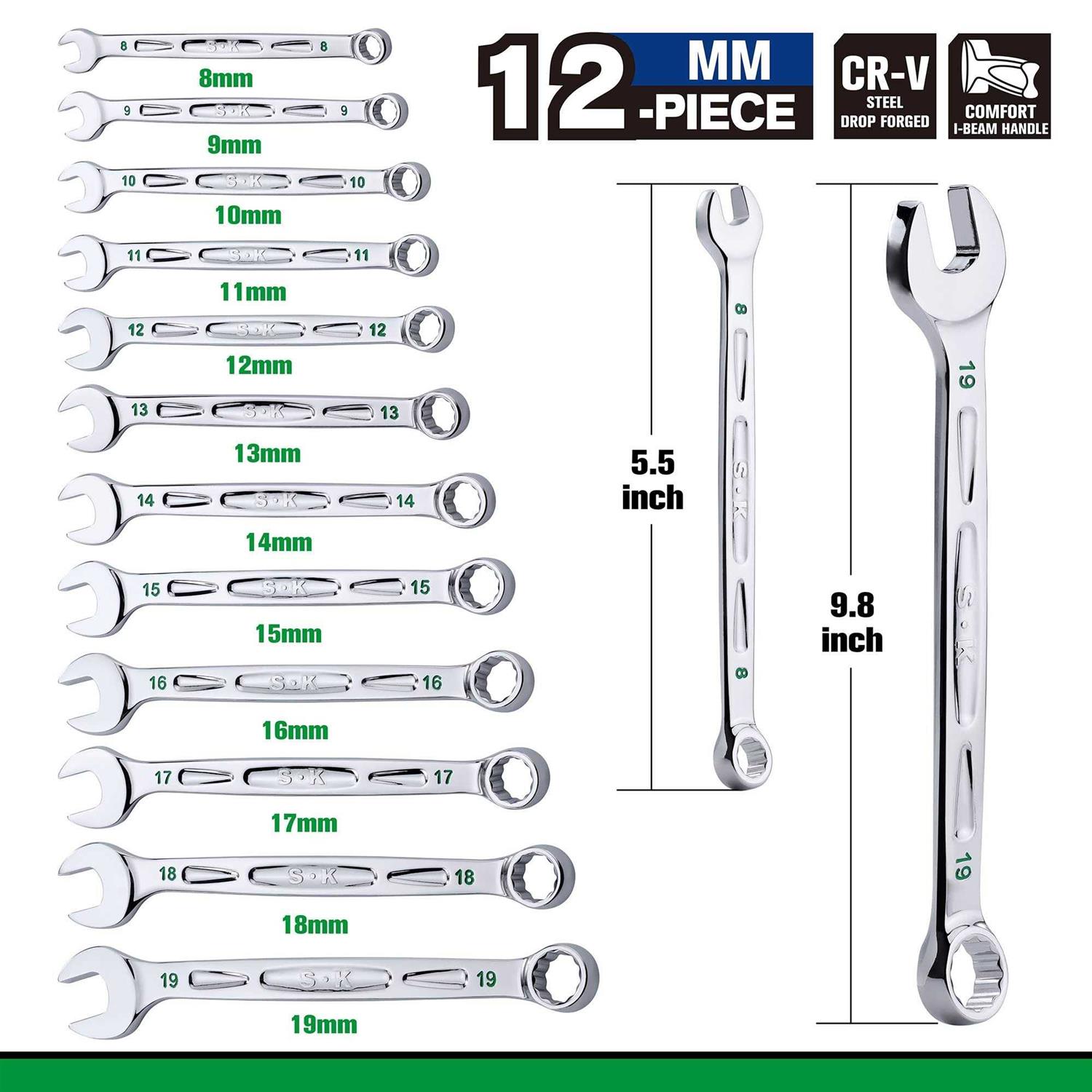 SK Combination Wrench Set Metric 19mm - Cheap Fitting