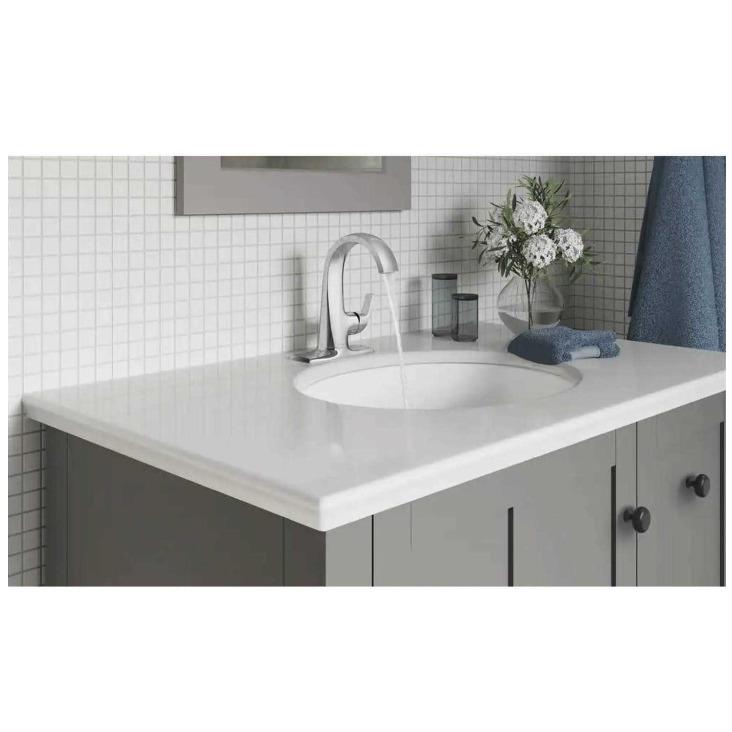 KOHLER Cursiva Single Hole Single-Handle Bathroom Faucet in Vibrant - Cheap Fitting