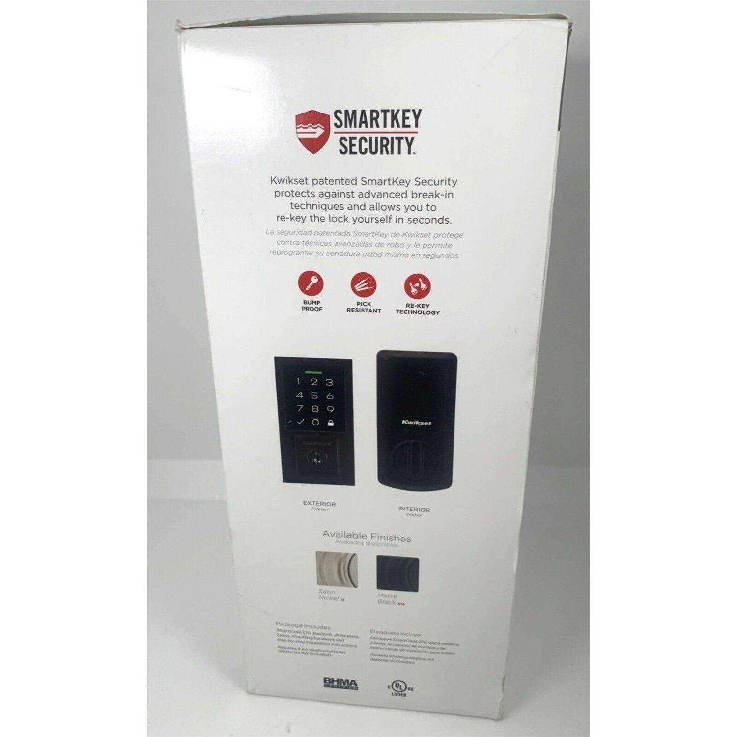 Kwikset Contemporary SmartCode Touchpad Electronic Deadbolt SmartKey Matte 992700-005 - Cheap Fitting