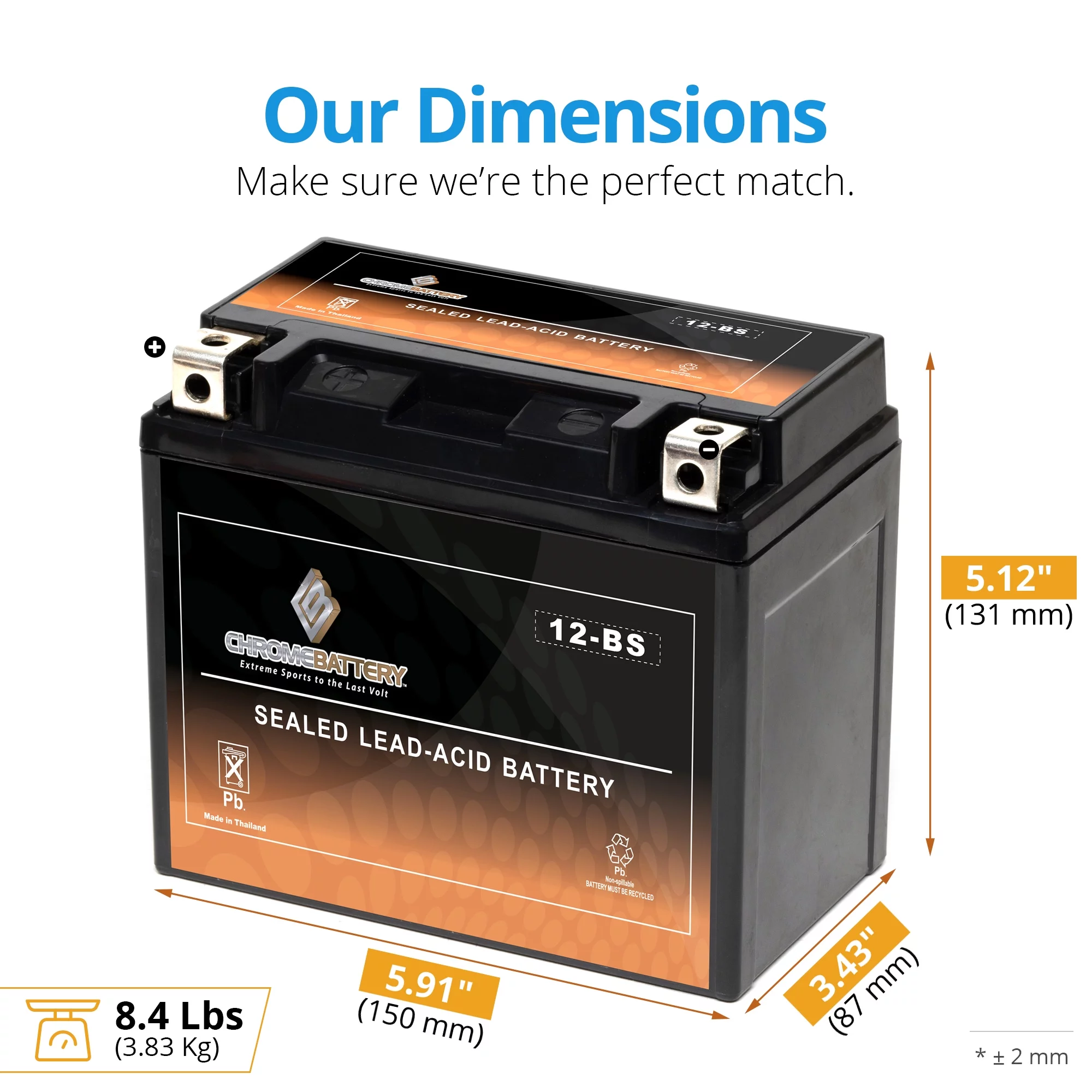 Chrome Pro Battery Ytx12-Bs Igel Power Sports Battery Replaces 12-Bs Etx12 Gtx12-Bs Cytx12-Bs Ctx12-Bs - Cheap Fitting