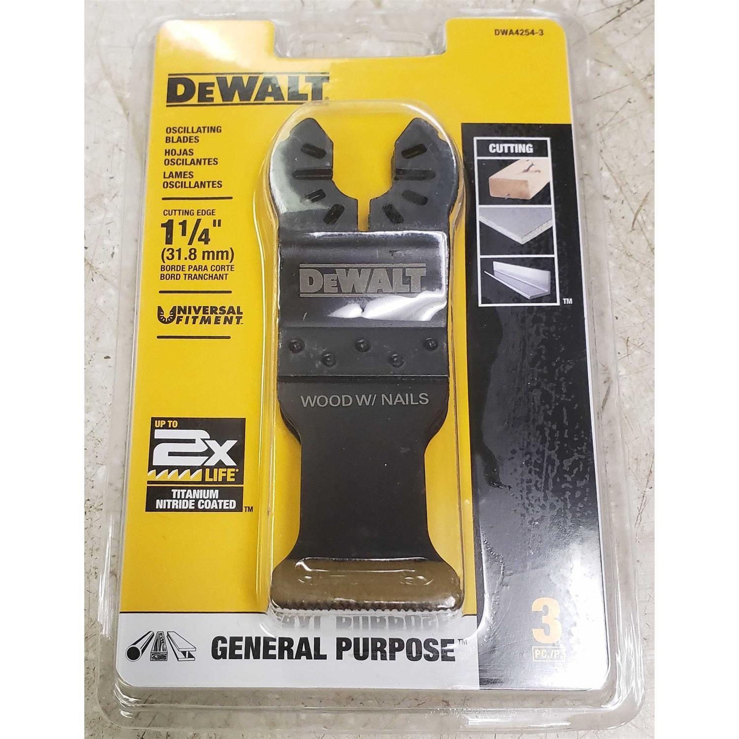 DeWalt 3-Pack Titanium Nitride Coated Hss Oscillating Tool Blade - Cheap Fitting