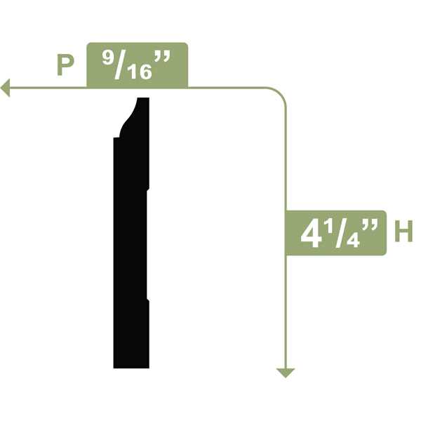 WM620 4 1/4H x 1/2P x 96L Baseboard MOULDING - Cheap Fitting