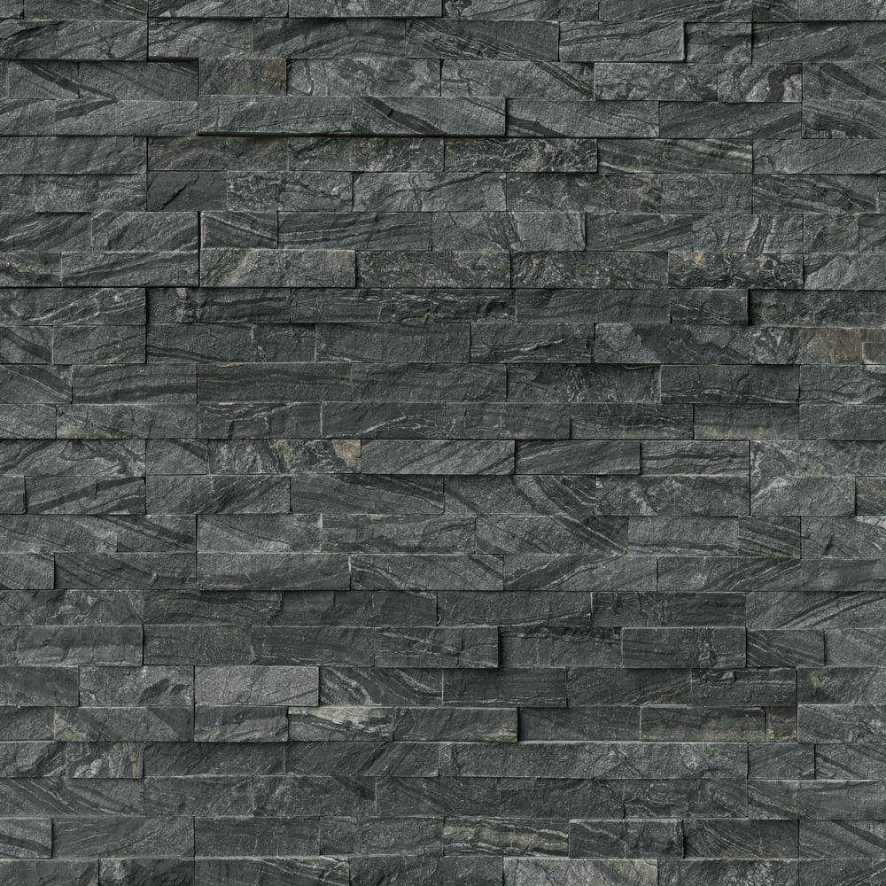 MSI Glacial Black Ledger Panel 6 in. x 24 in. Natural Marble Wall Tile - Cheap Fitting