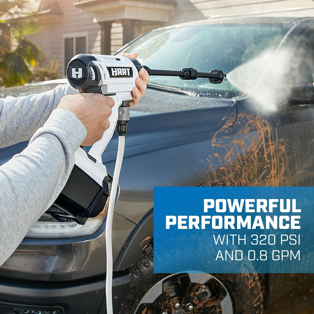 HART 20-Volt Cordless Pressurized Vehicle Cleaner (Battery Not Included), White 4 lb Lightweight Portable Pressure Cleaner, Model HGPC011VNM - Cheap Fitting