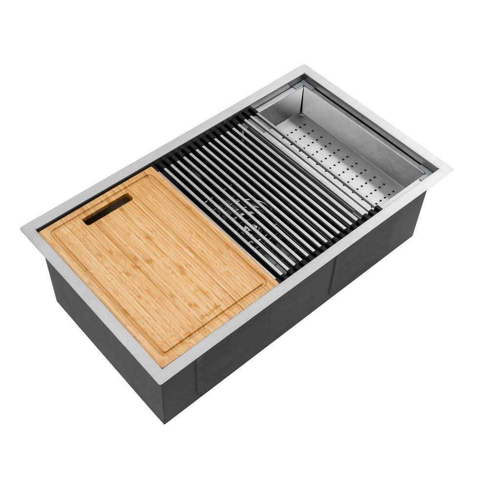 Glacier Bay All-in-One Undermount Stainless Steel Single Bowl Kitchen Workstation Sink with Accessories Kit - Cheap Fitting