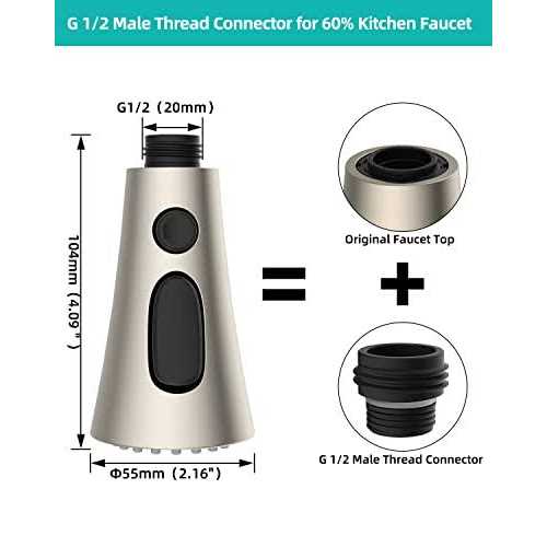 Blissvent Hygie Rinse Hygie Rinse Kitchen Faucet Head Replacement with 11 Adapters Compatible with Moen/Pfister/Peerless/Kohler Curve Shape Faucet - Cheap Fitting