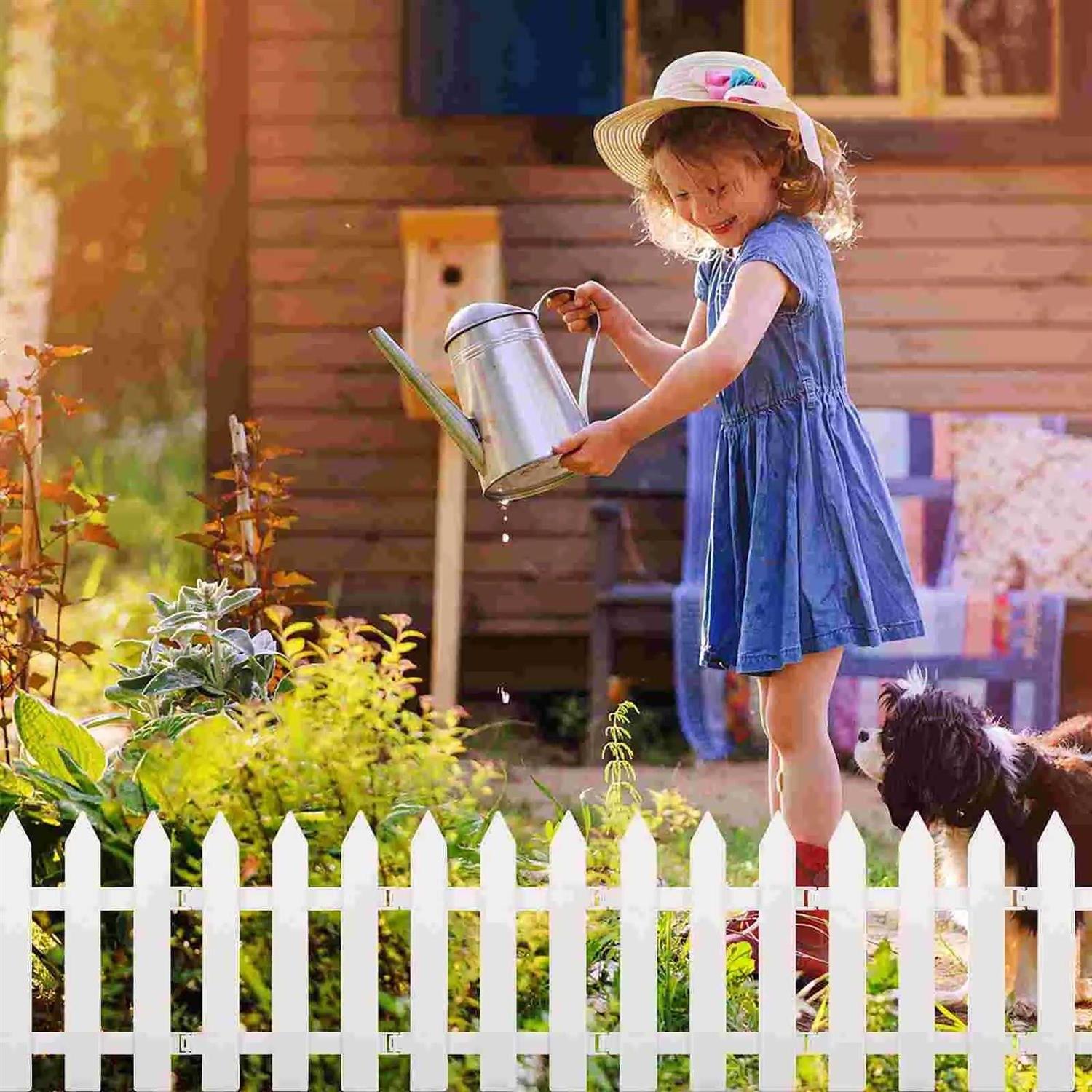 White Christmas Tree Fence 4 pcs 9.8×11.8 Inch Christmas Tree Gate for Dogs Cats Wedding Party Decoration Indoor Garden Border Grass Lawn Edge Fence - Cheap Fitting