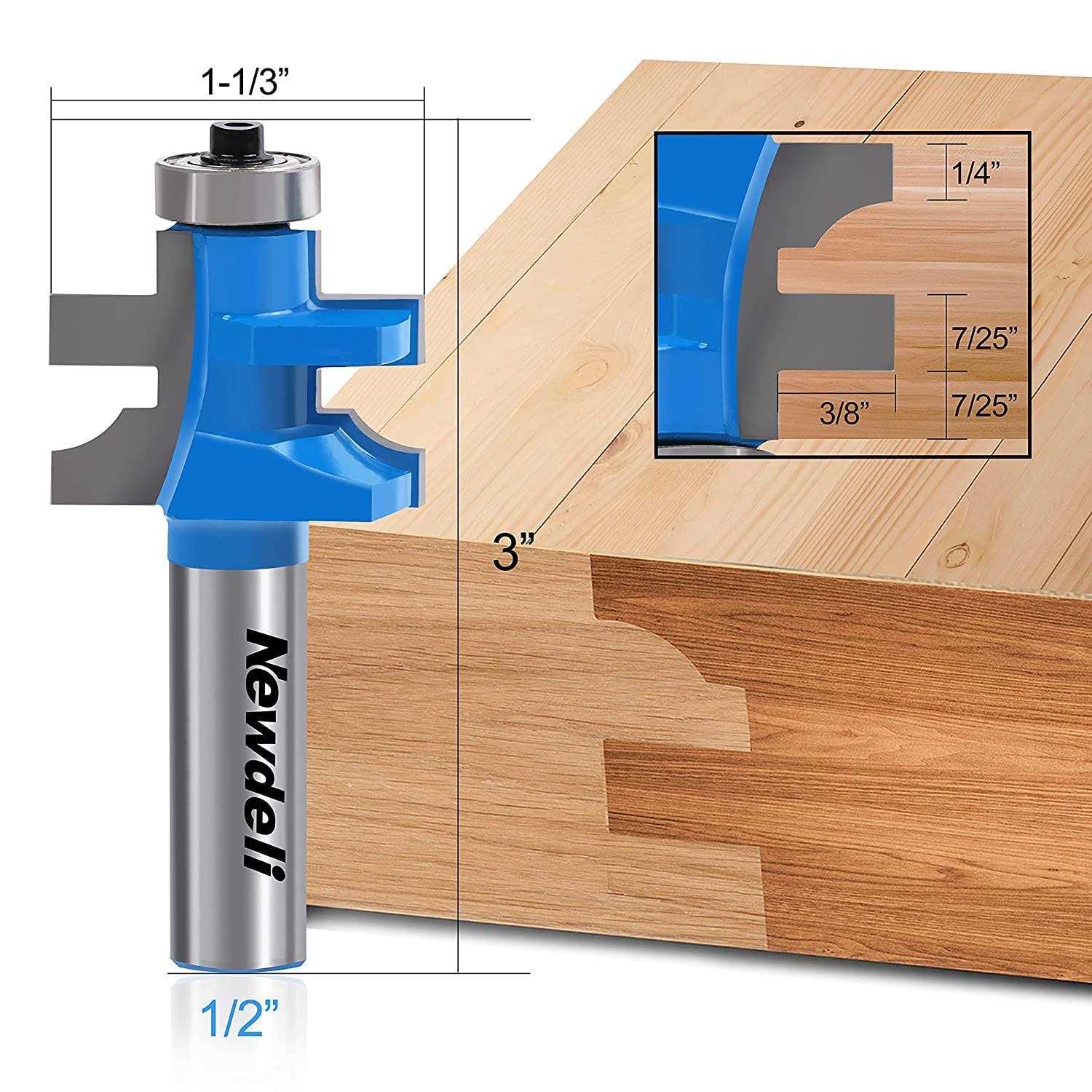 Ogee Rail and Stile Router Bit Set Newdeli 1/2 Shank Tungsten Cabinet Edged Door Router Bit - Cheap Fitting
