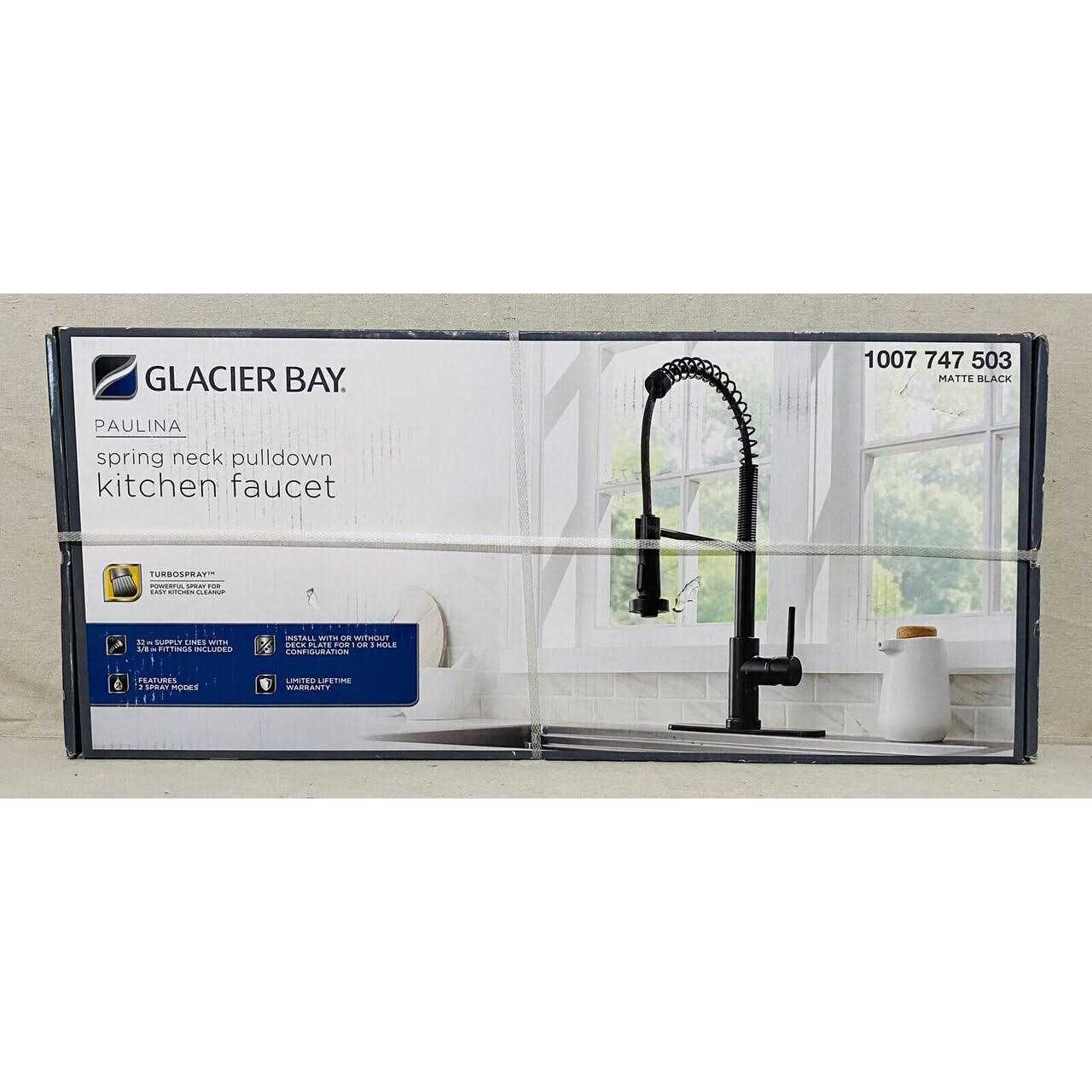 Glacier Bay Paulina Single-Handle Spring Neck Pull Down Sprayer Kitchen Faucet - Cheap Fitting