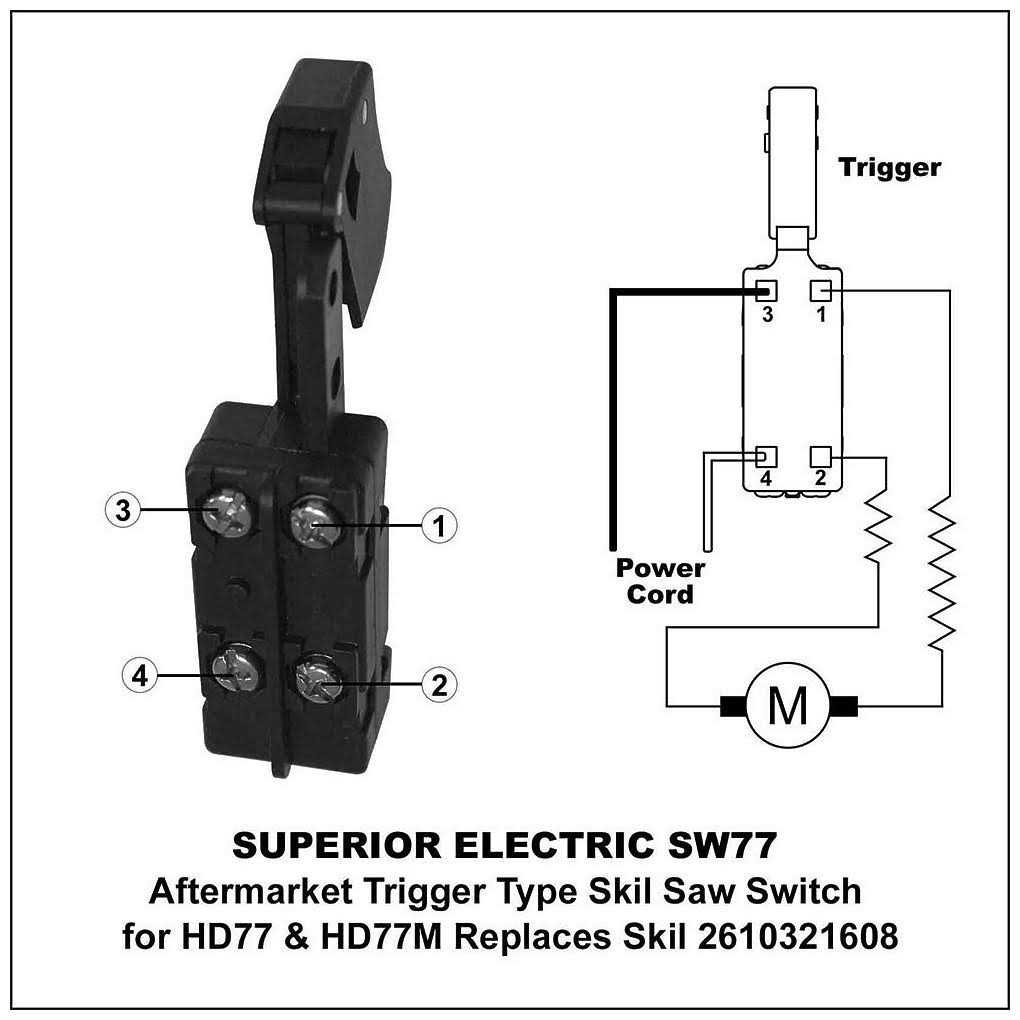 Superior Electric SW77 Aftermarket Trigger Switch Replaces Skil 2610321608 - Cheap Fitting