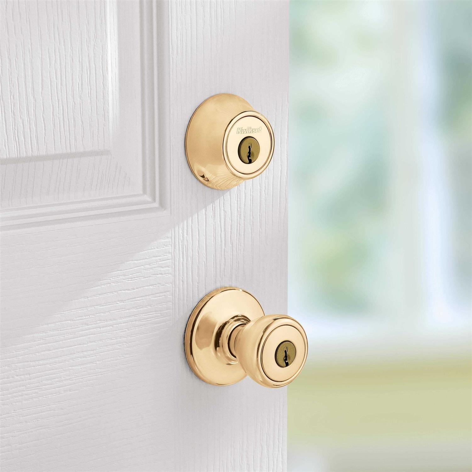 Kwikset Tylo Brass Entry and Double Cylinder Deadbolt - Cheap Fitting