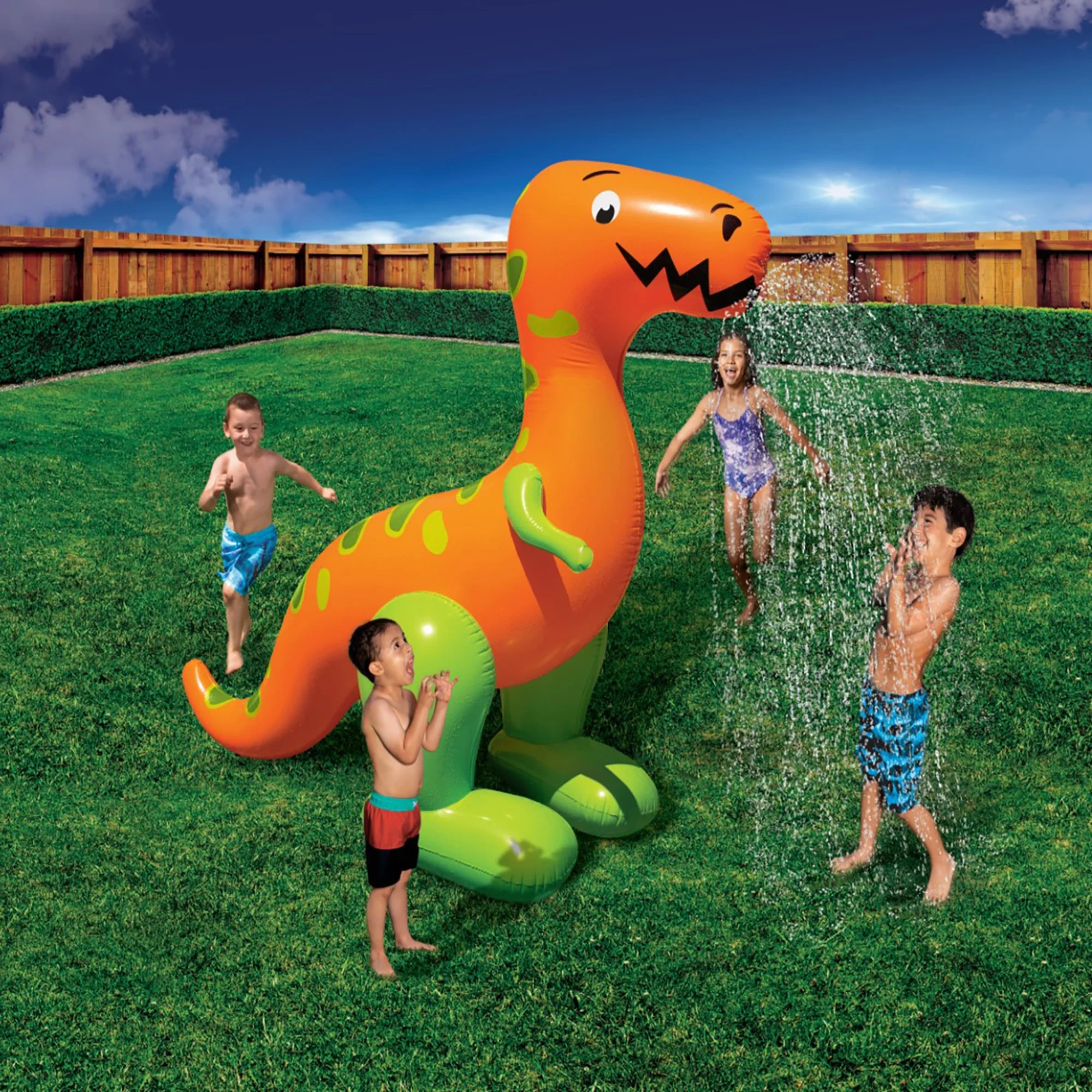 Banzai Inflatable T-Rex Terror Mondo Sprinkler - Cheap Fitting
